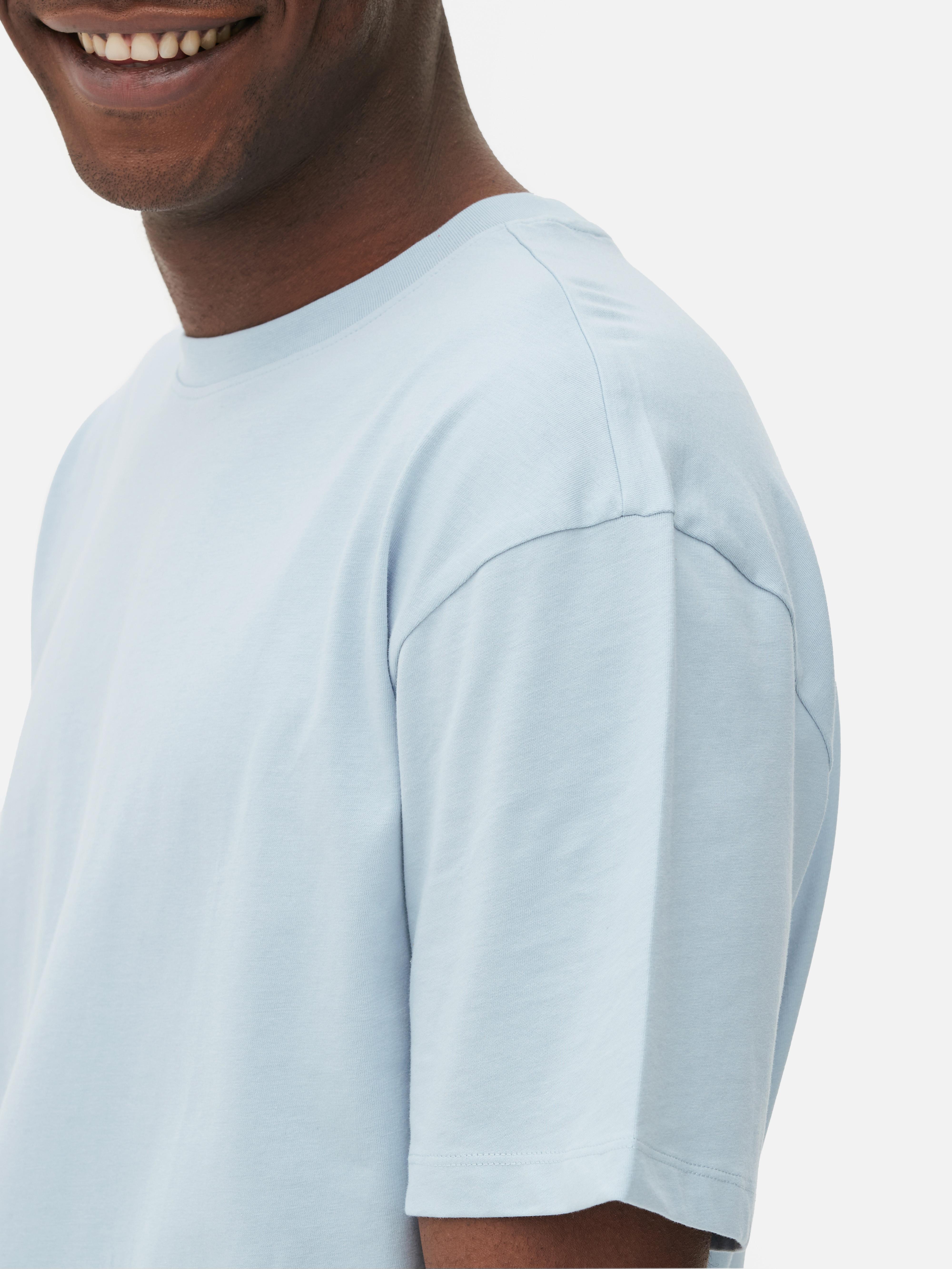 Men's Light Blue Relaxed Cotton TShirt Primark