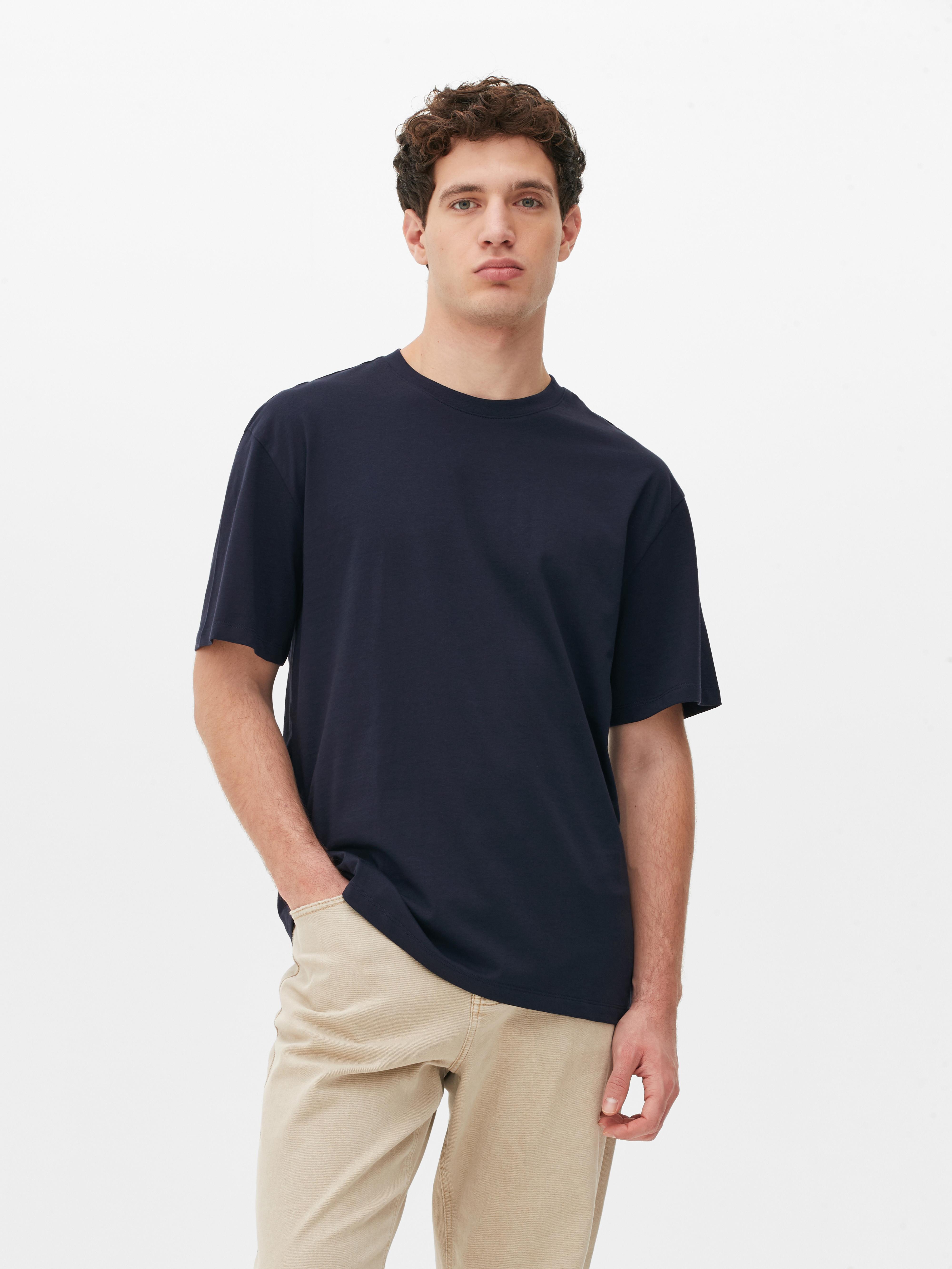 Men's Navy Relaxed Cotton TShirt Primark