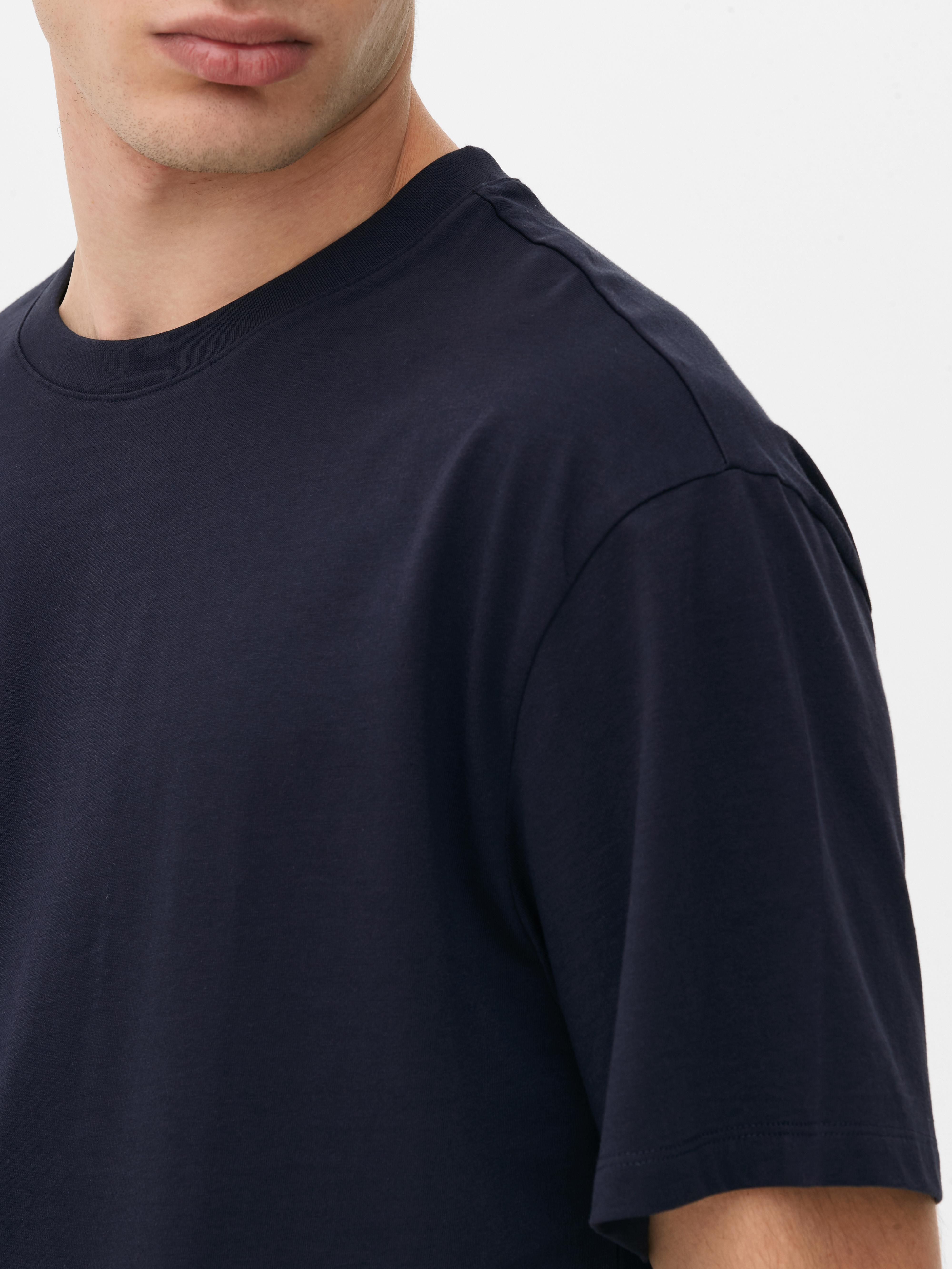 Men's Navy Relaxed Cotton TShirt Primark