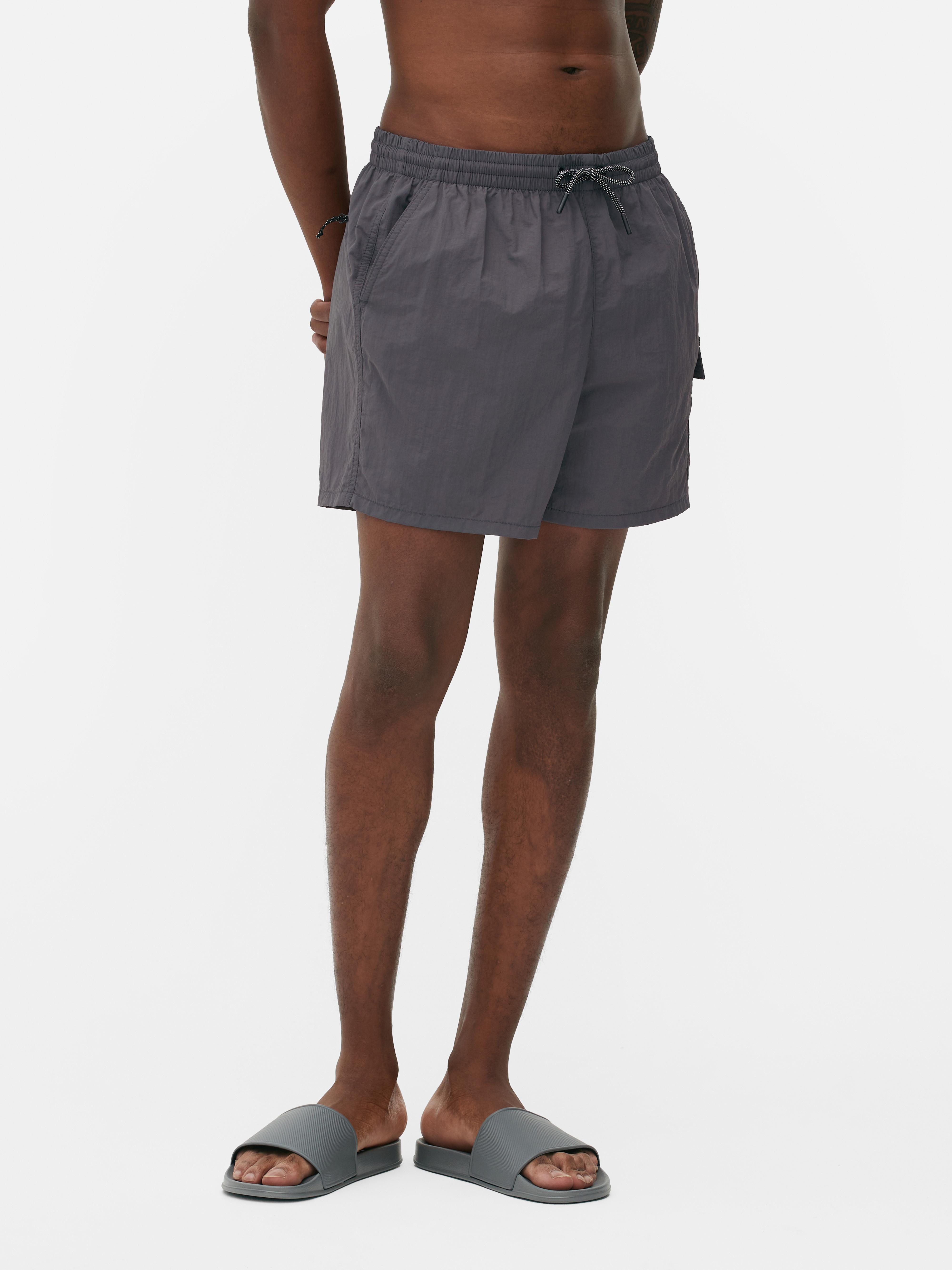 Mens Grey Cargo Swimming Shorts Primark