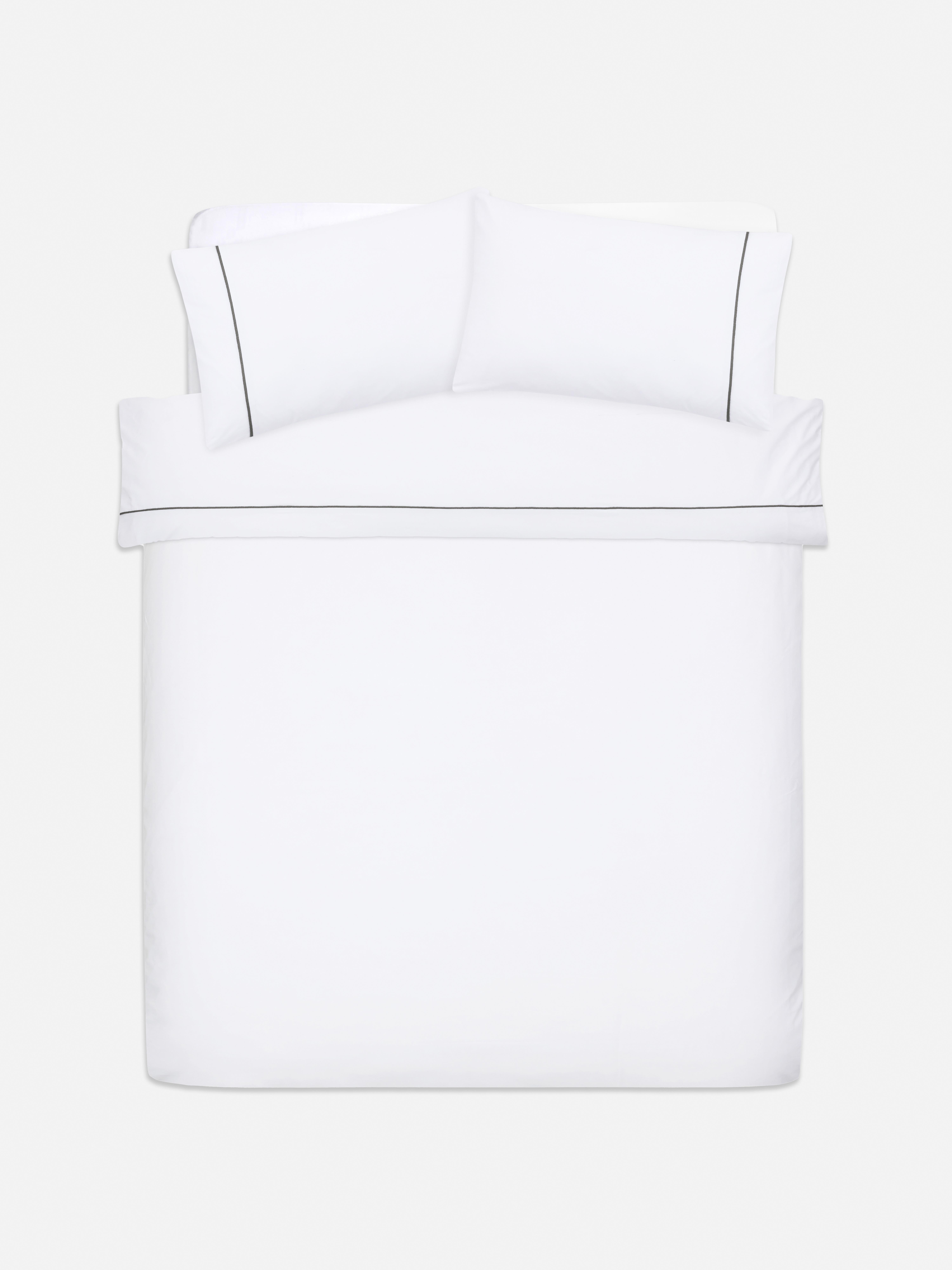 White White Contrast Super King Duvet Cover Set Primark