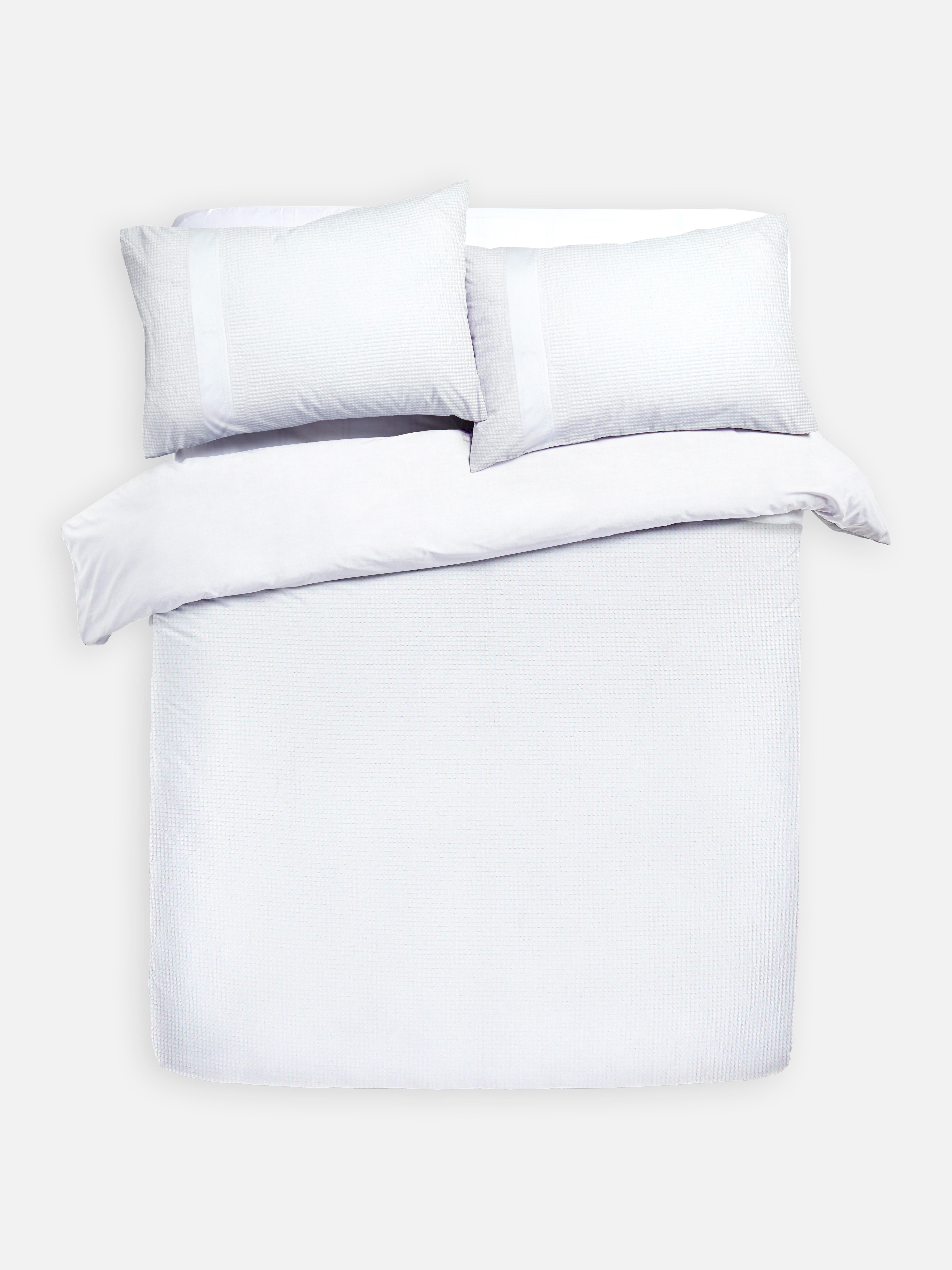 White Waffle Texture Super King Duvet Cover Set Primark