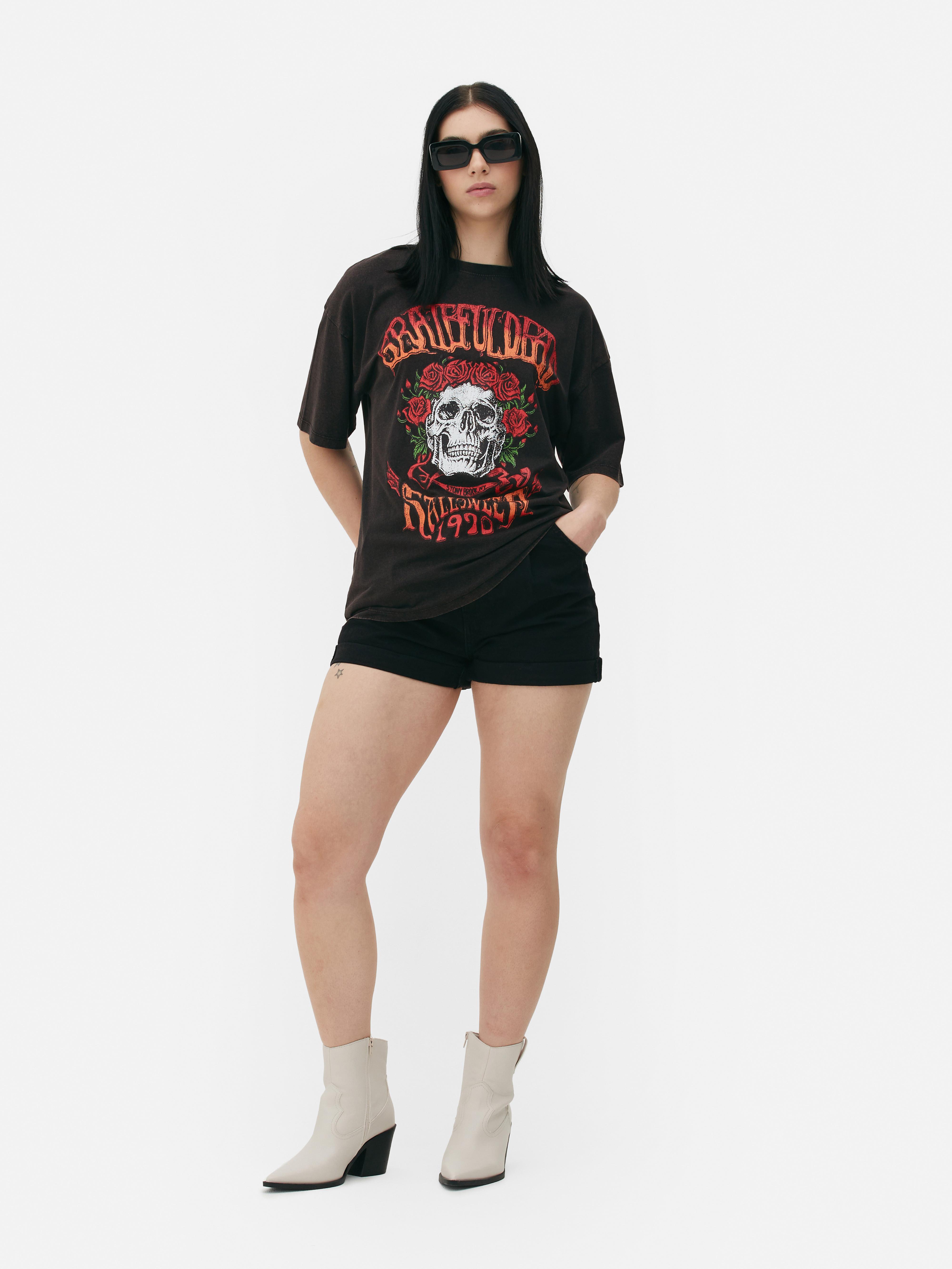 Womens Charcoal Grateful Dead Band Tshirt Primark