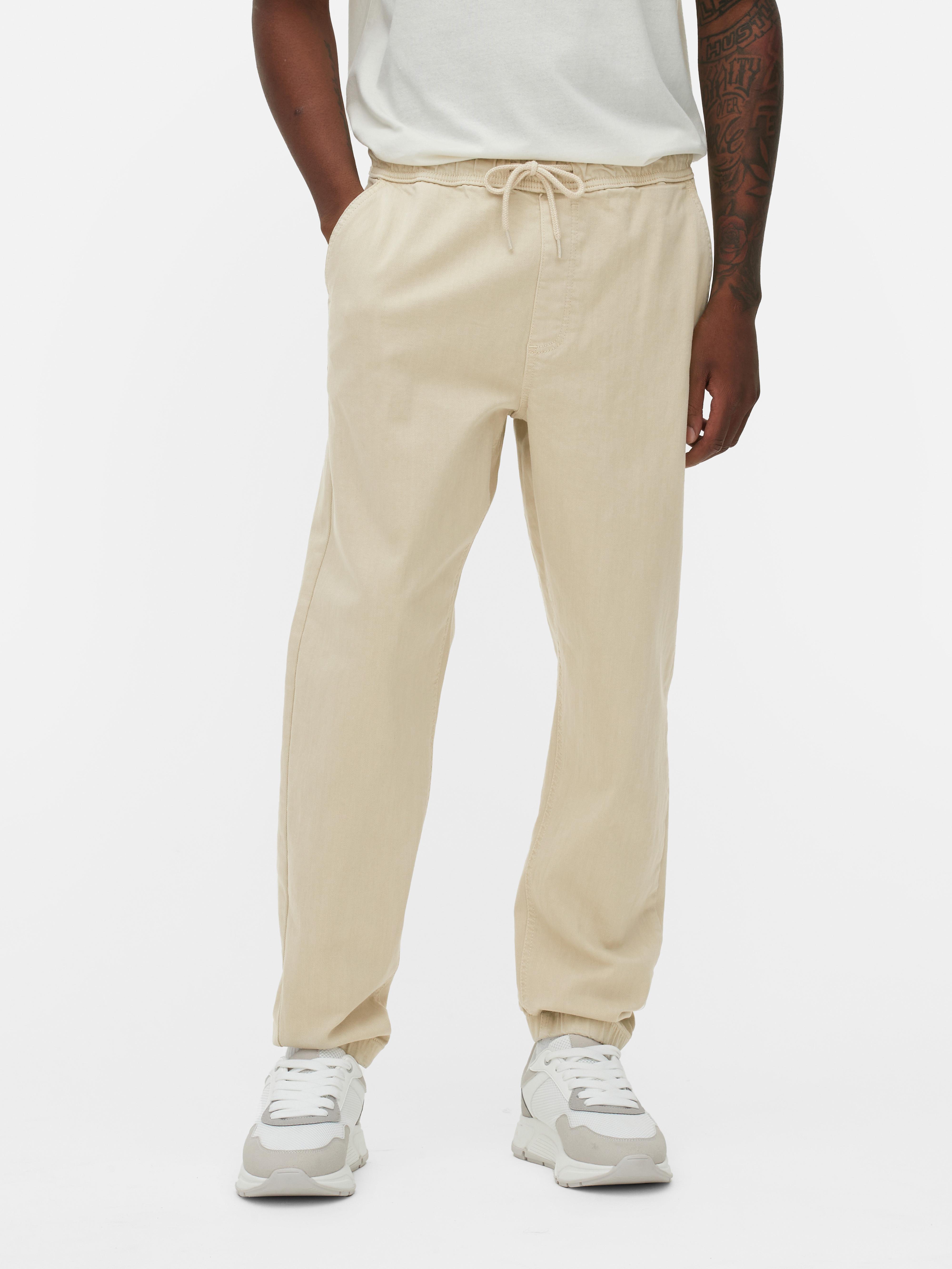 Mens Stone Denim Cuffed Joggers Primark