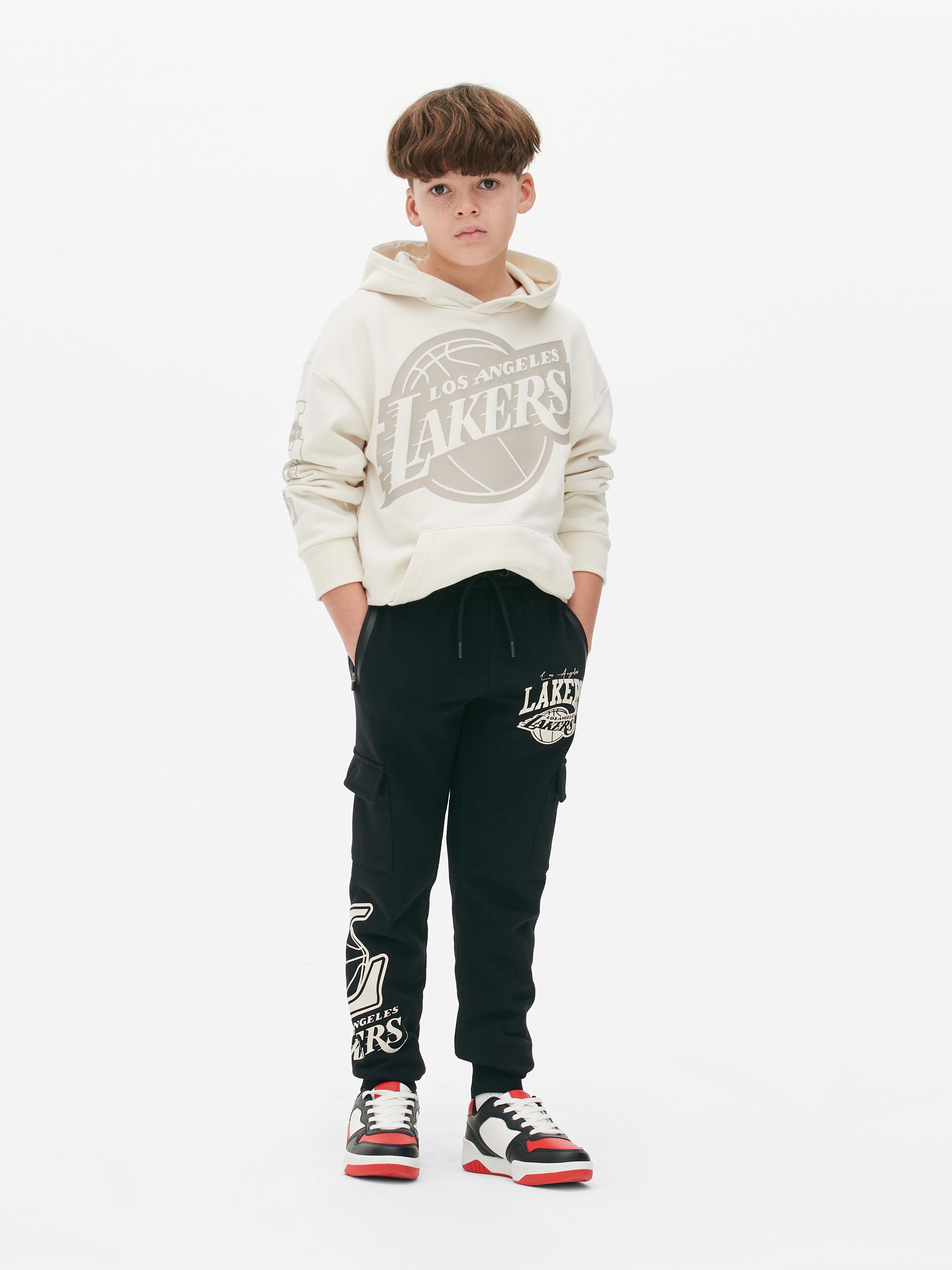 Boys Black NBA Los Angeles Lakers Cargo Joggers Primark