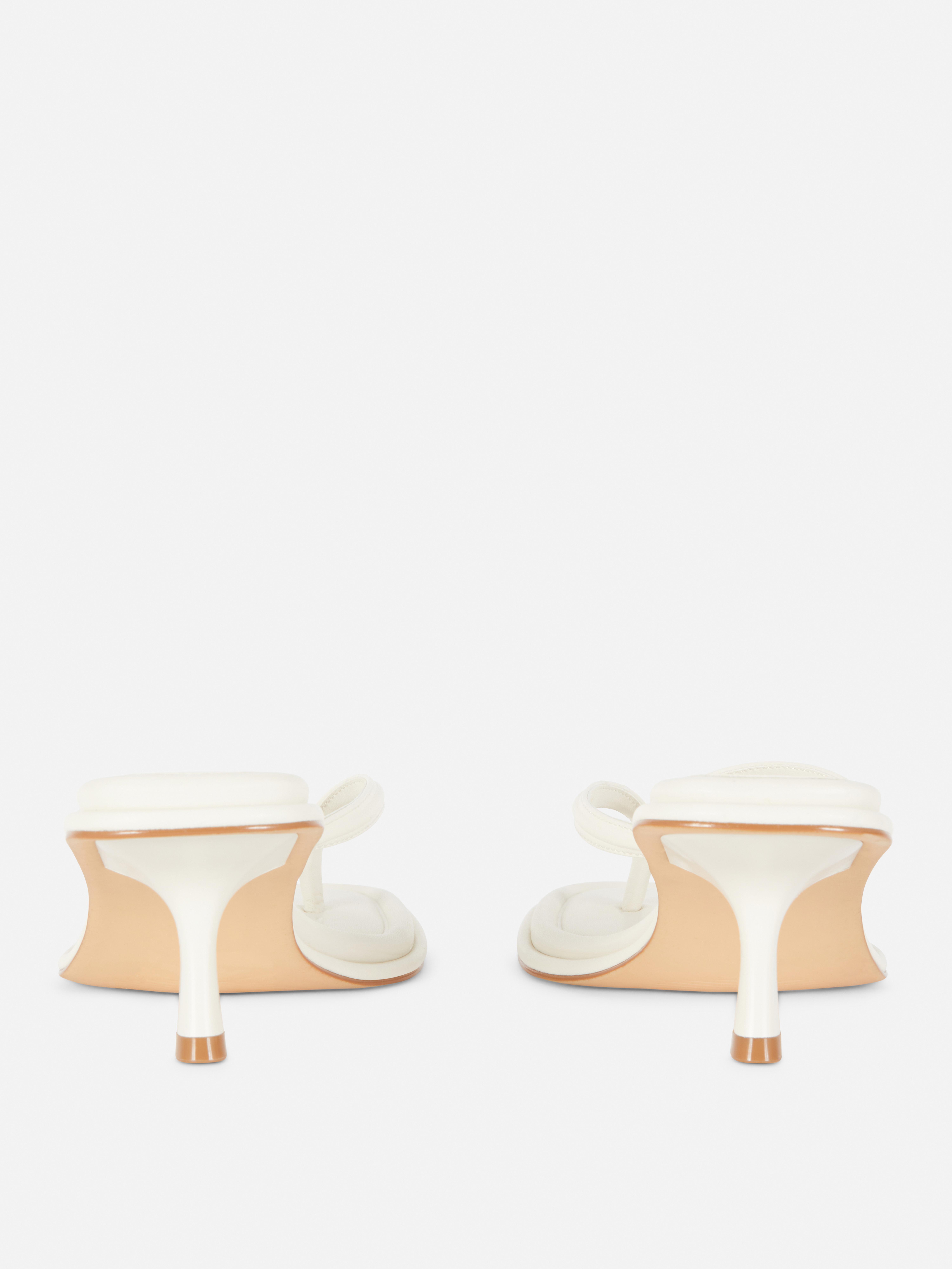 Women's White Kitten Heel Sandals Primark