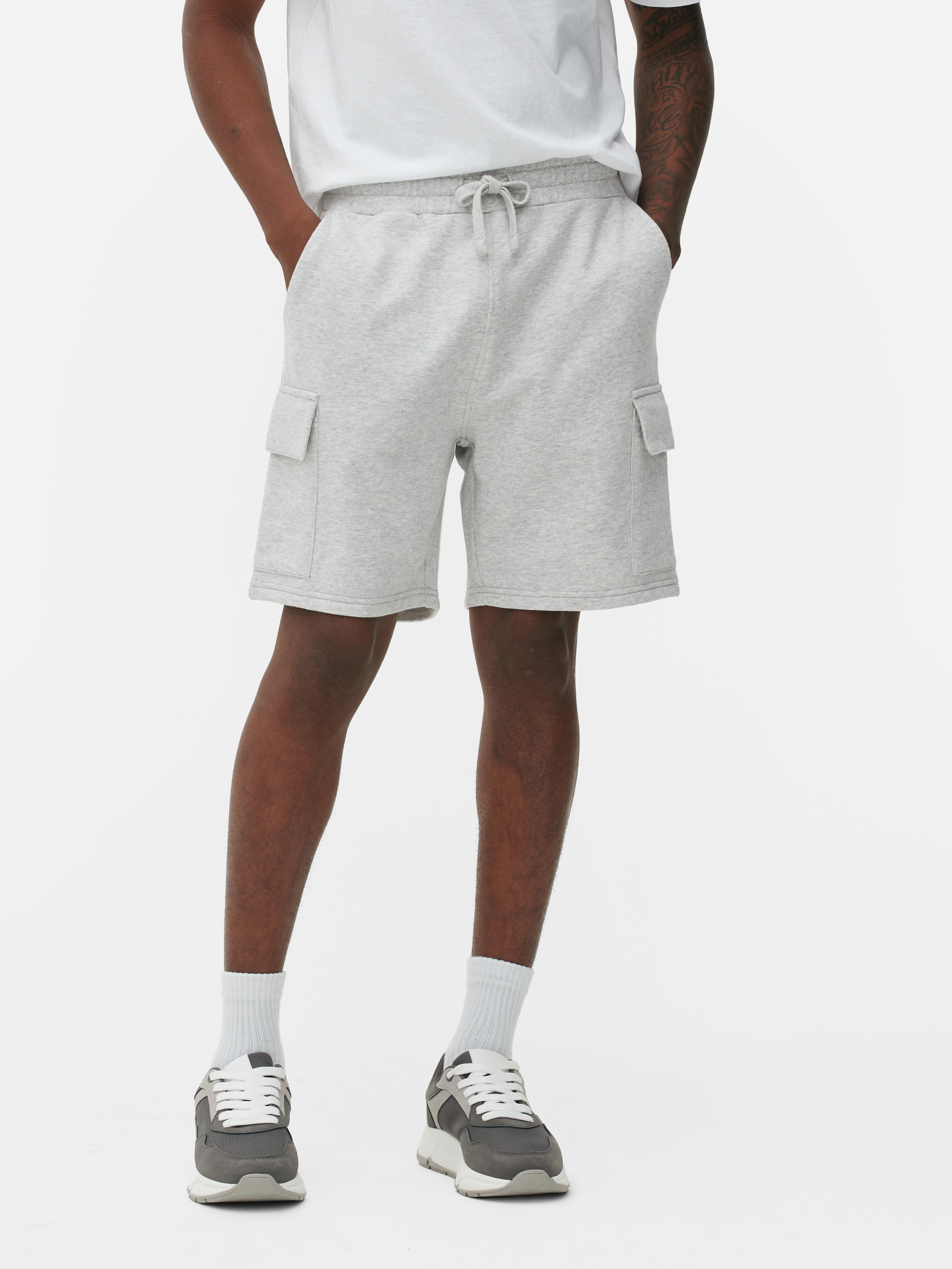 Mens Grey Cargo Jersey Shorts Primark