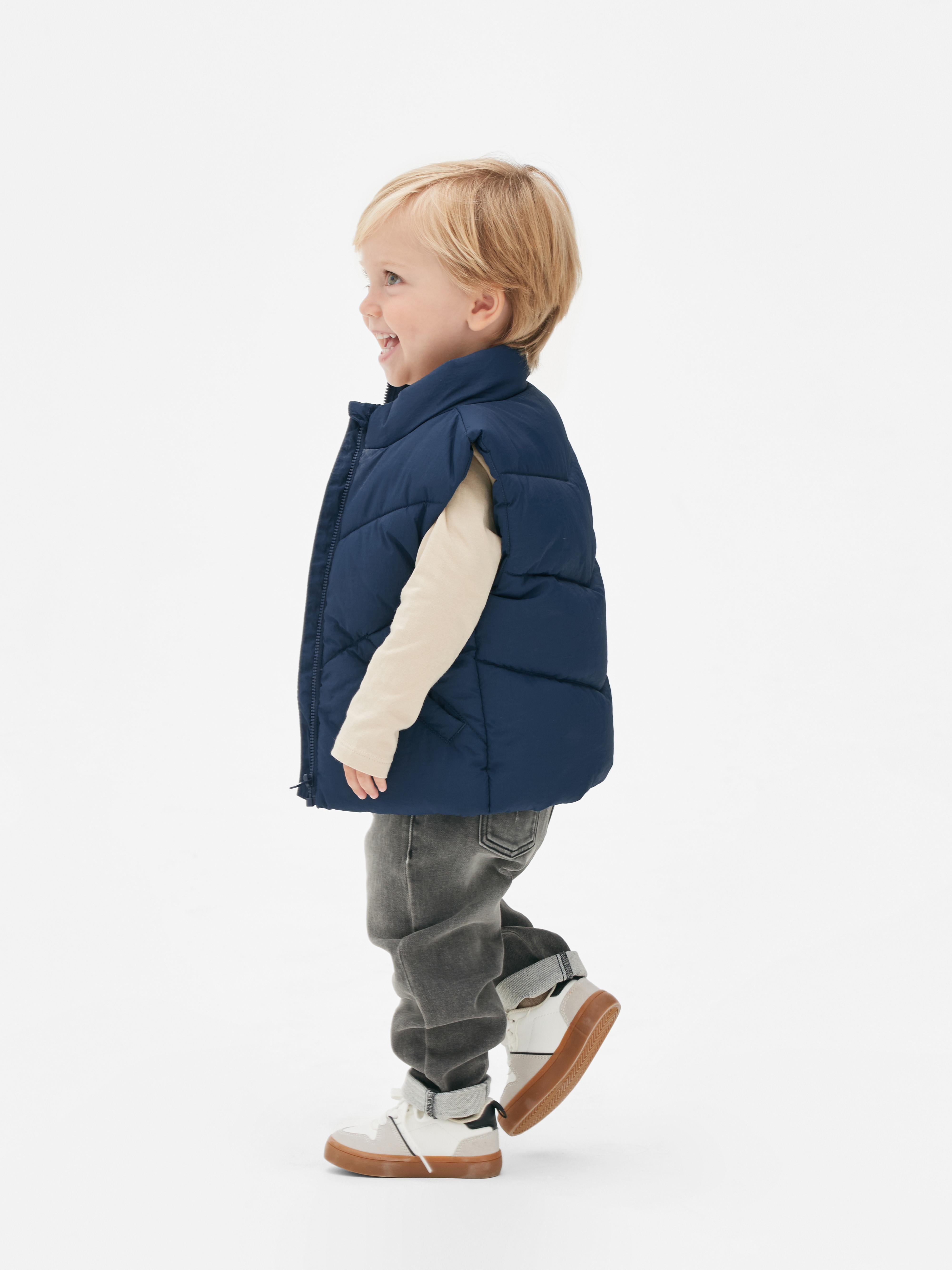 Baby Boys Navy Quilted ZipUp Gilet Primark
