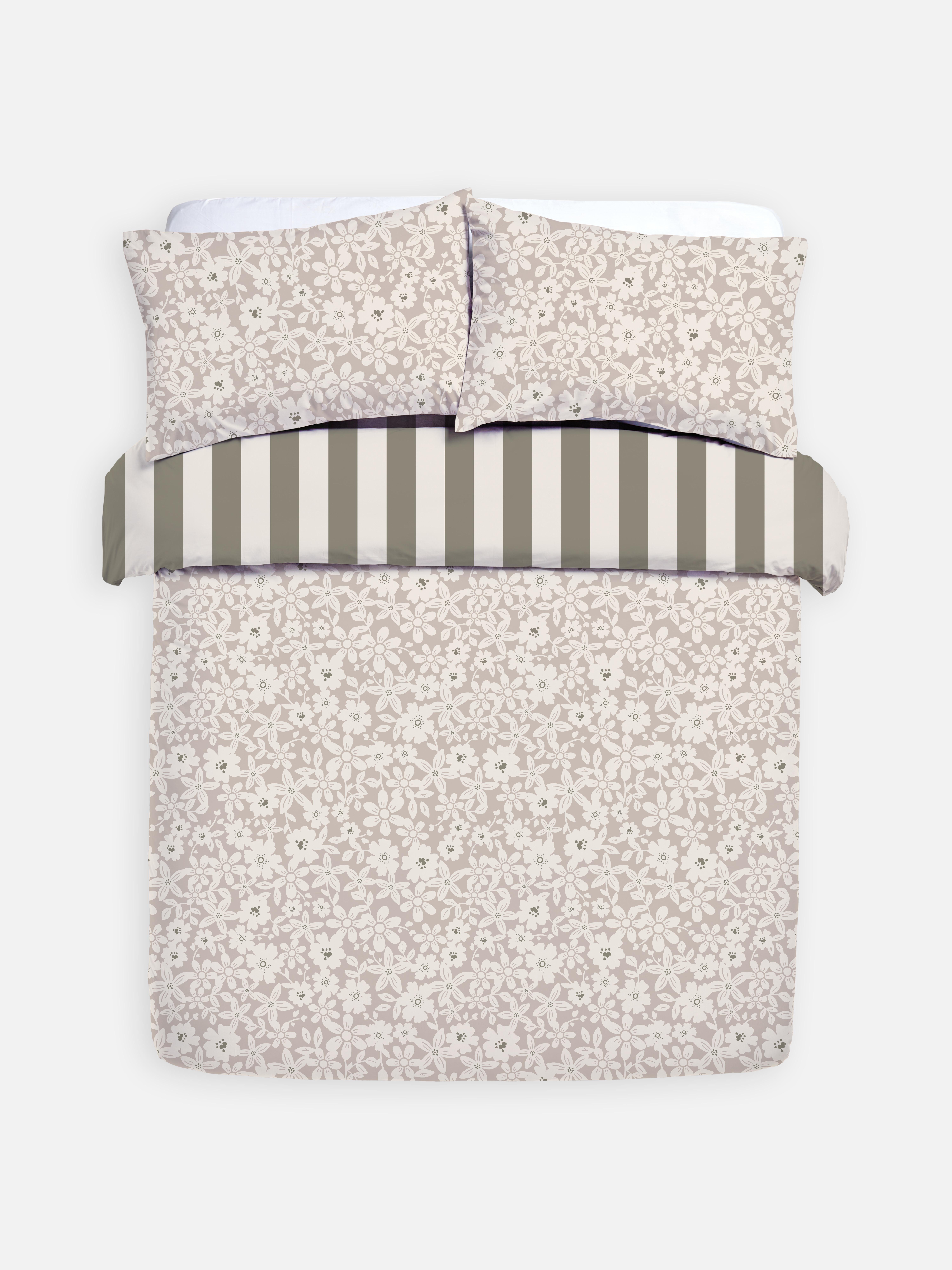 Natural Reversible Super King Duvet Cover Set Primark