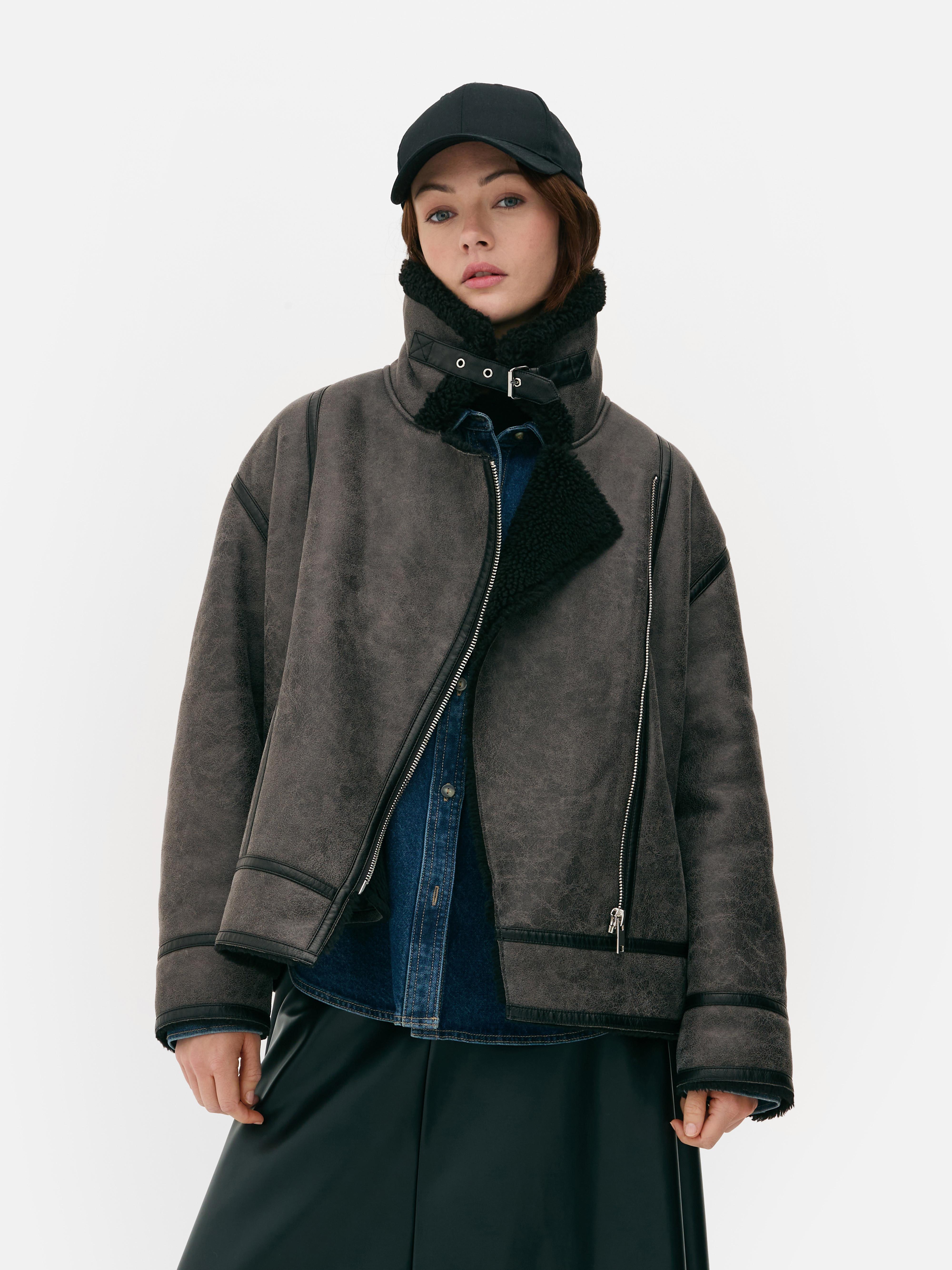 Women's Charcoal Classic Aviator Jacket Primark