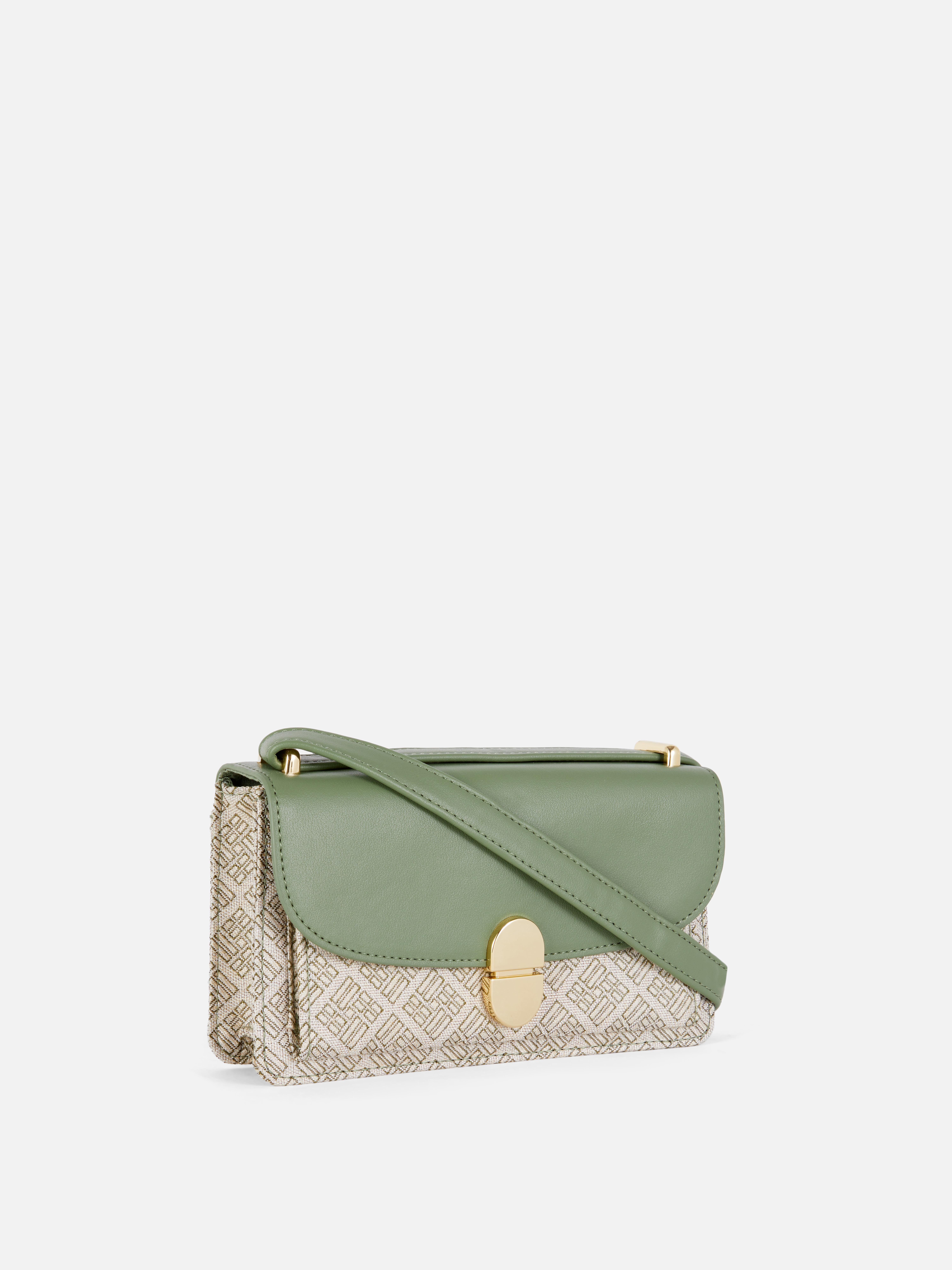 Womens Green Monogram Mini CrossBody Bag Primark