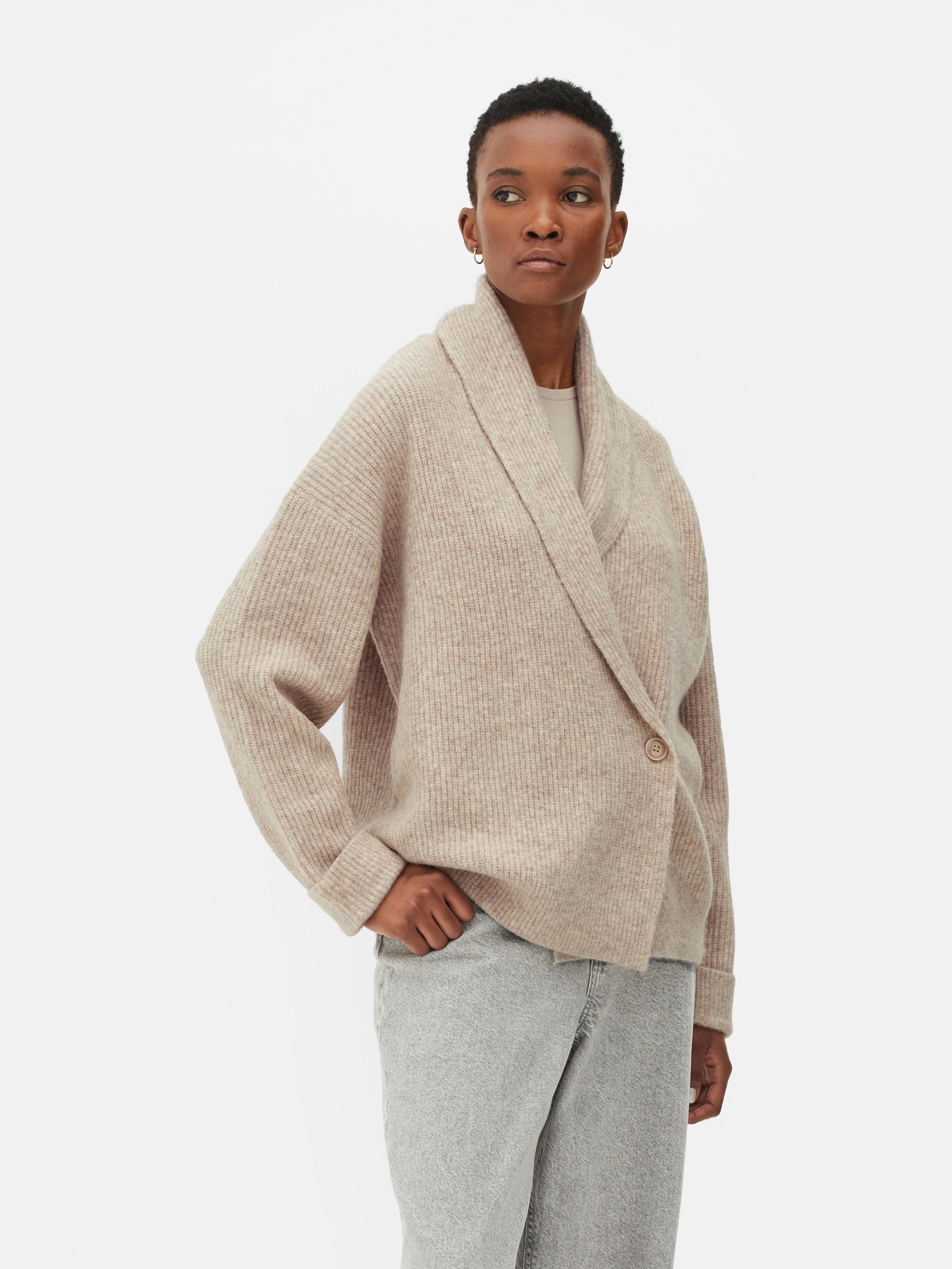 Women's Oatmeal Shawl Button Wrap Cardigan Penneys