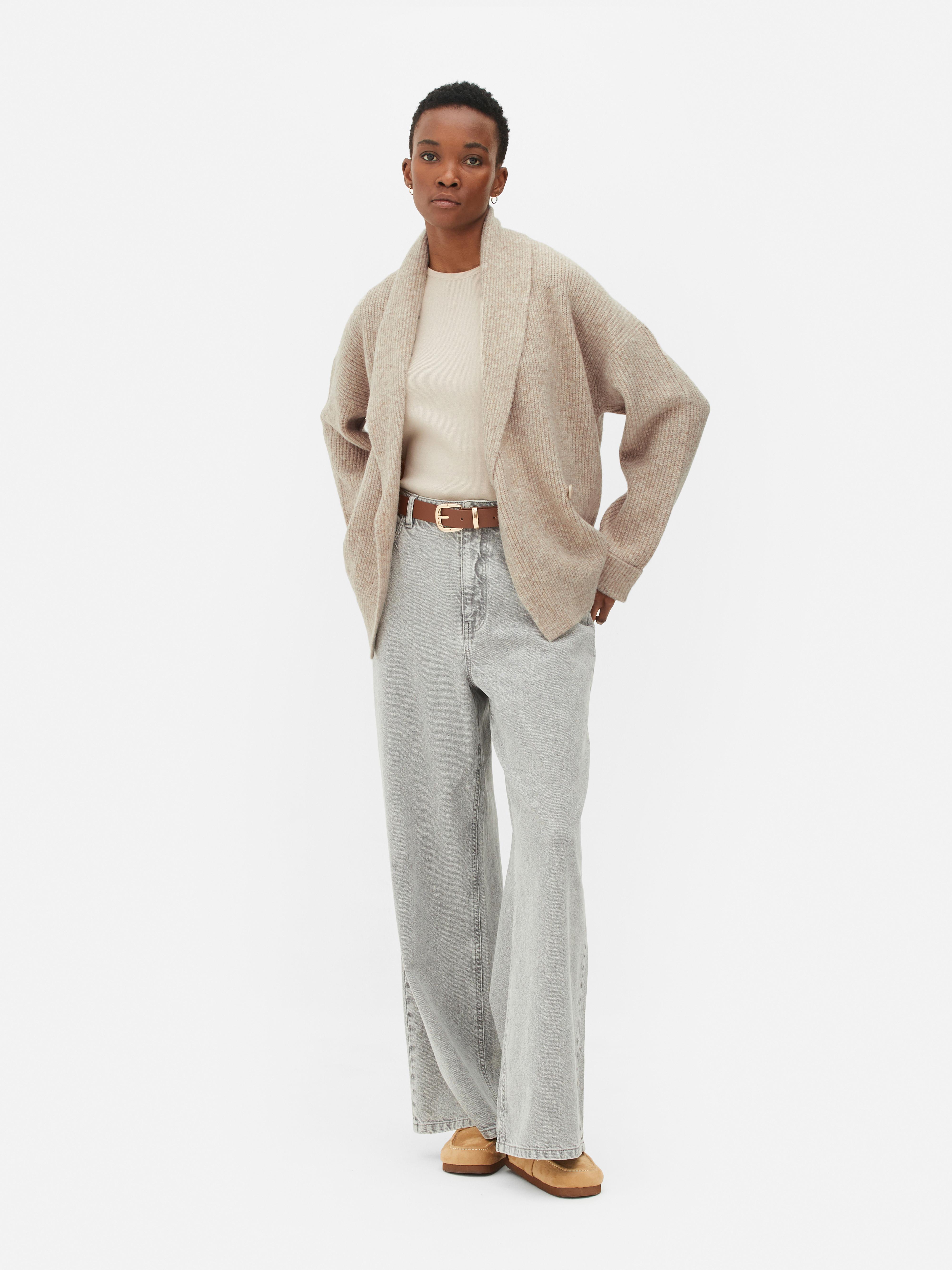 Women's Oatmeal Shawl Button Wrap Cardigan Penneys