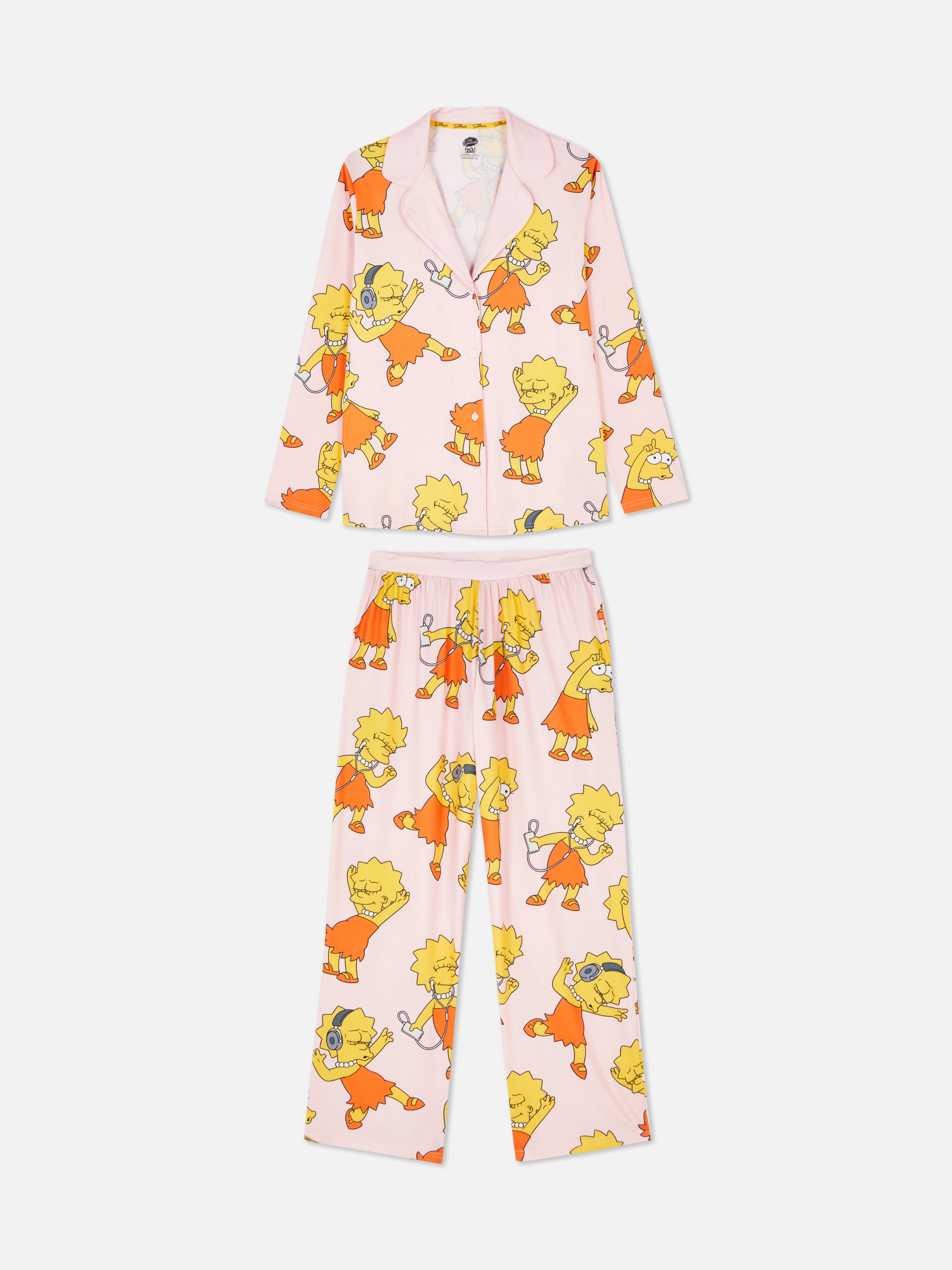 Women's Pink The Simpsons Lisa Shirt And Trousers Pyjamas Penneys