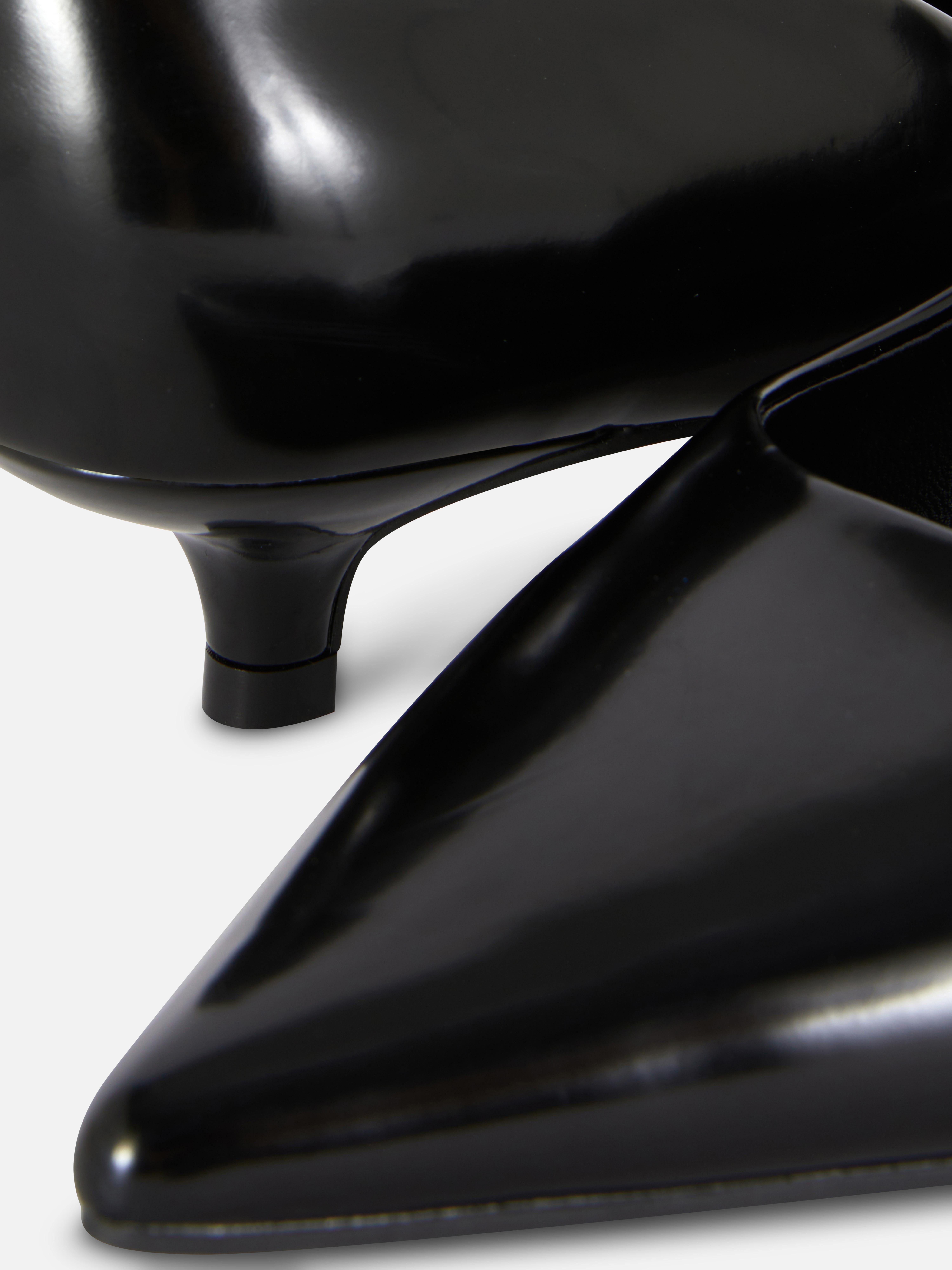 Womens Black Kitten Heel Court Shoes Primark