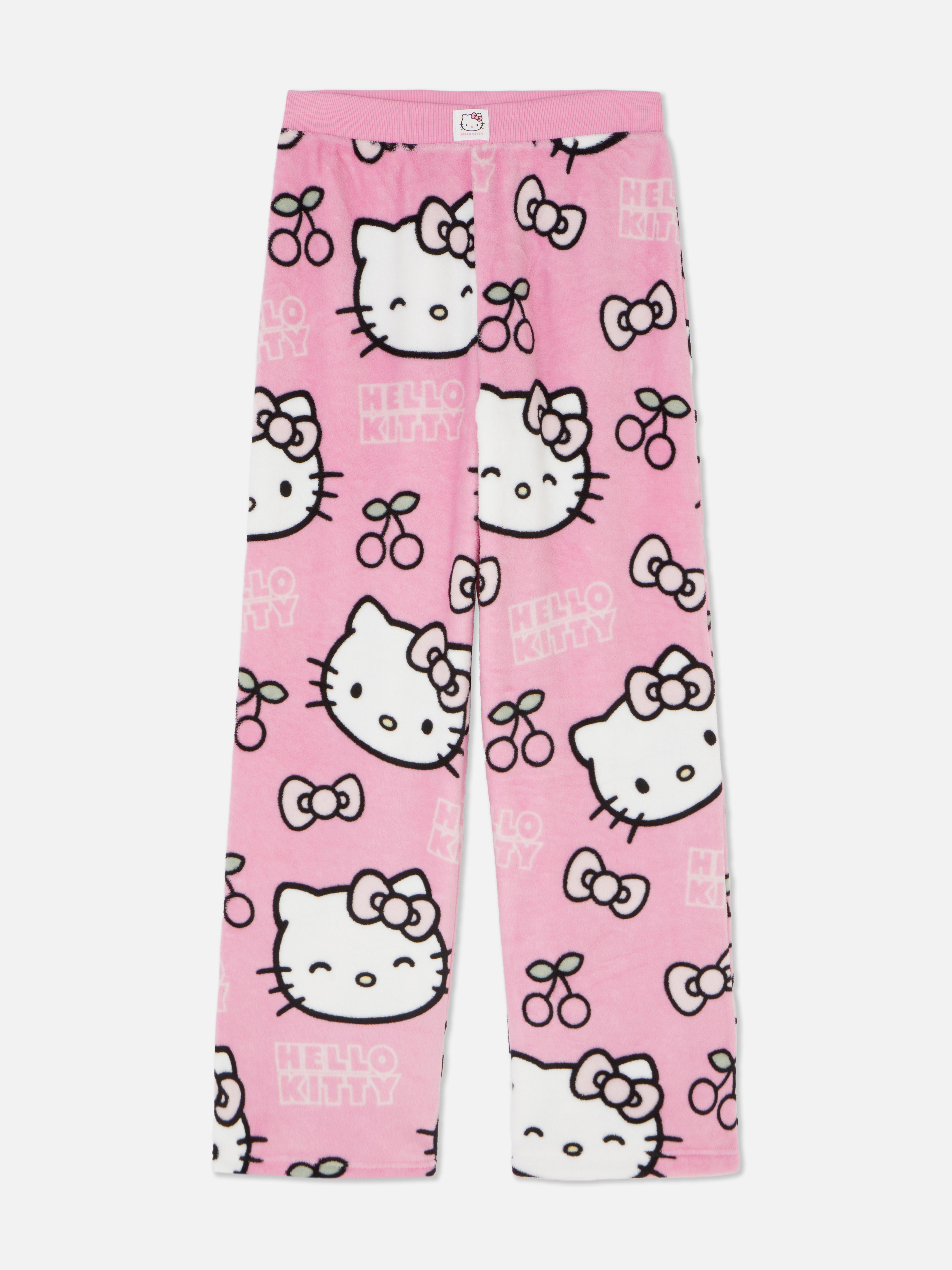 Women's Pink Hello Kitty 50th Anniversary Wide Leg Fleece Pajama