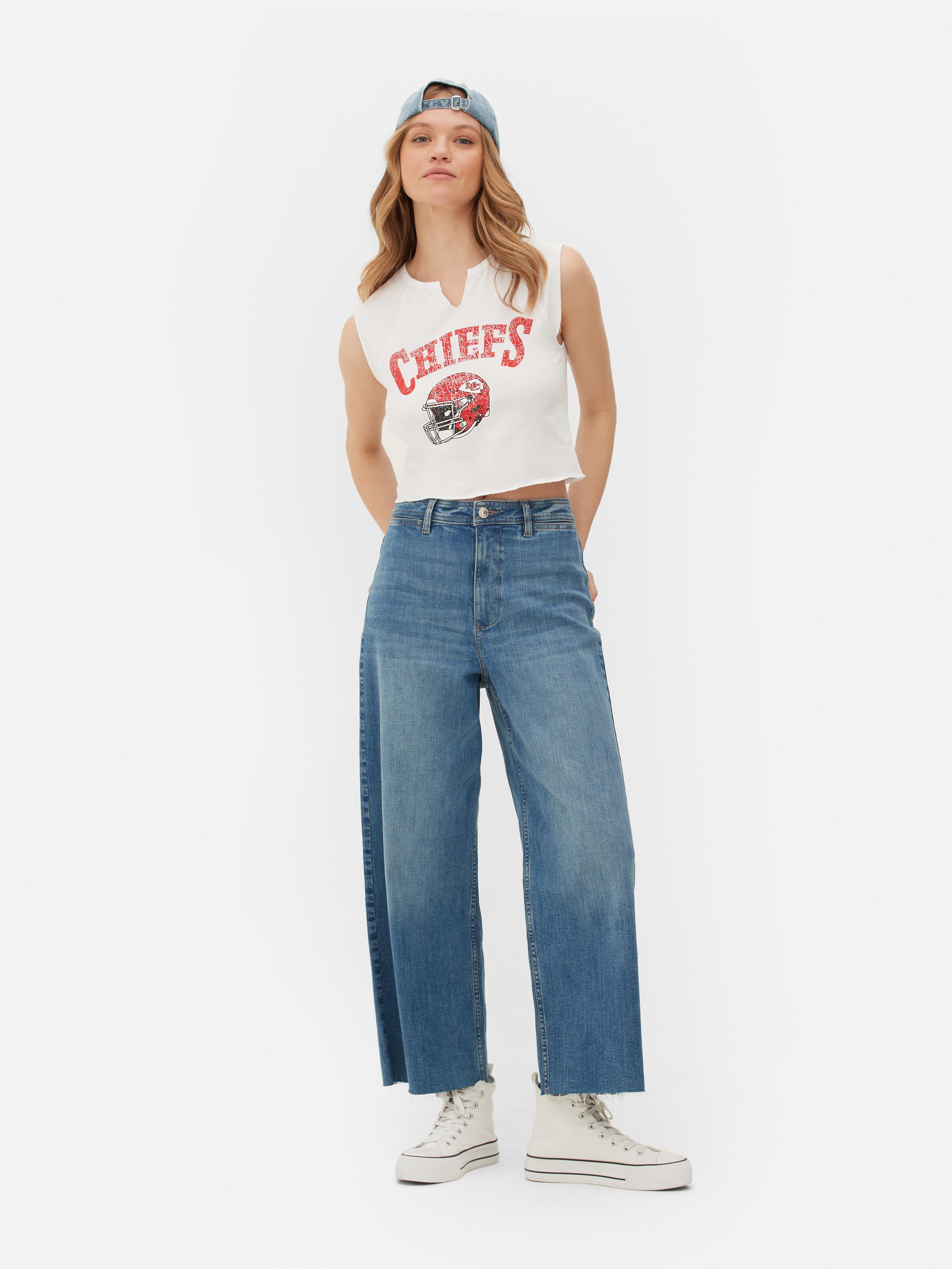 Womens White NFL Kansas City Chiefs Cropped Vest Primark