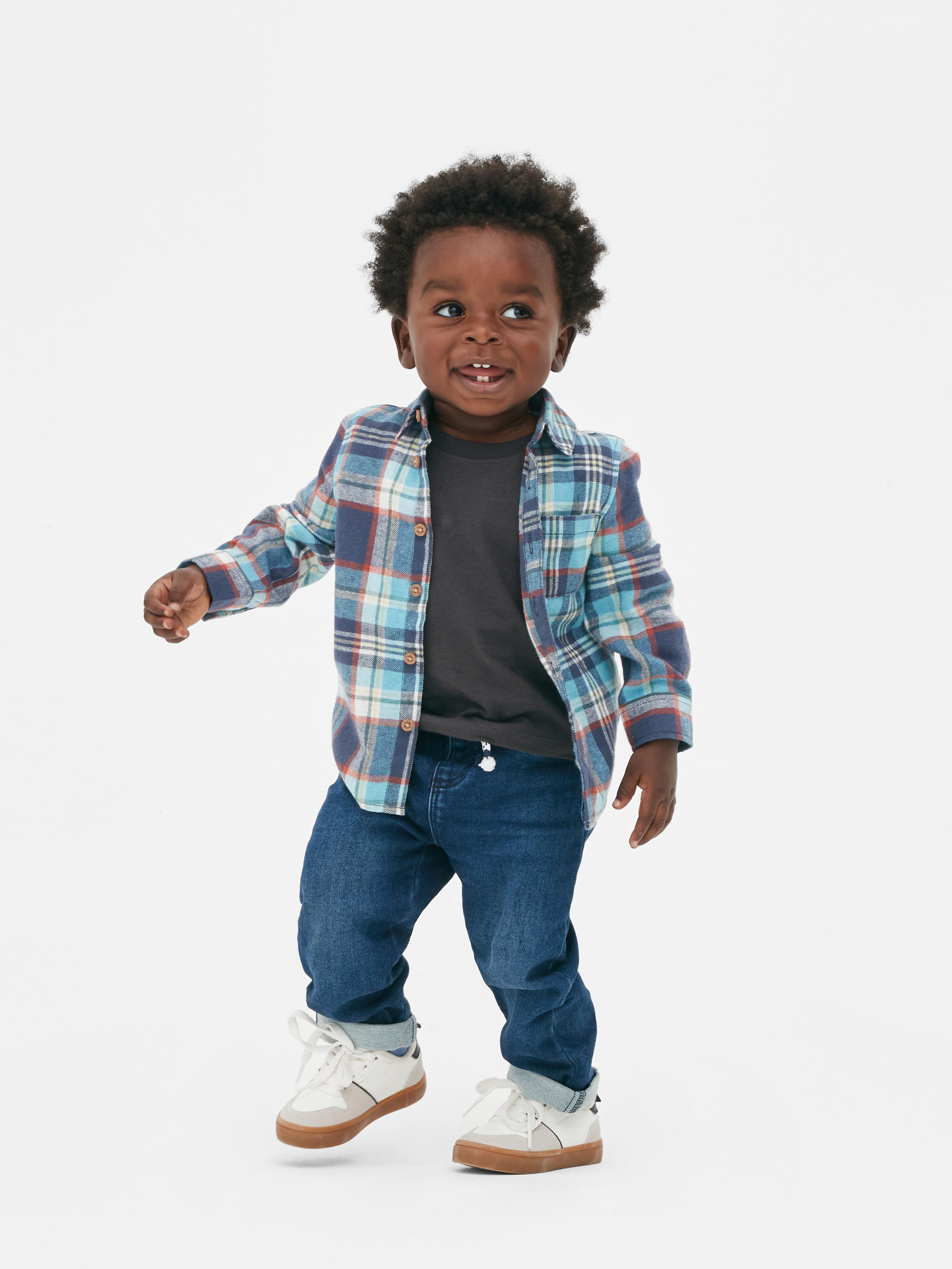 Baby Boys Blue Check Long Sleeve Shirt Primark