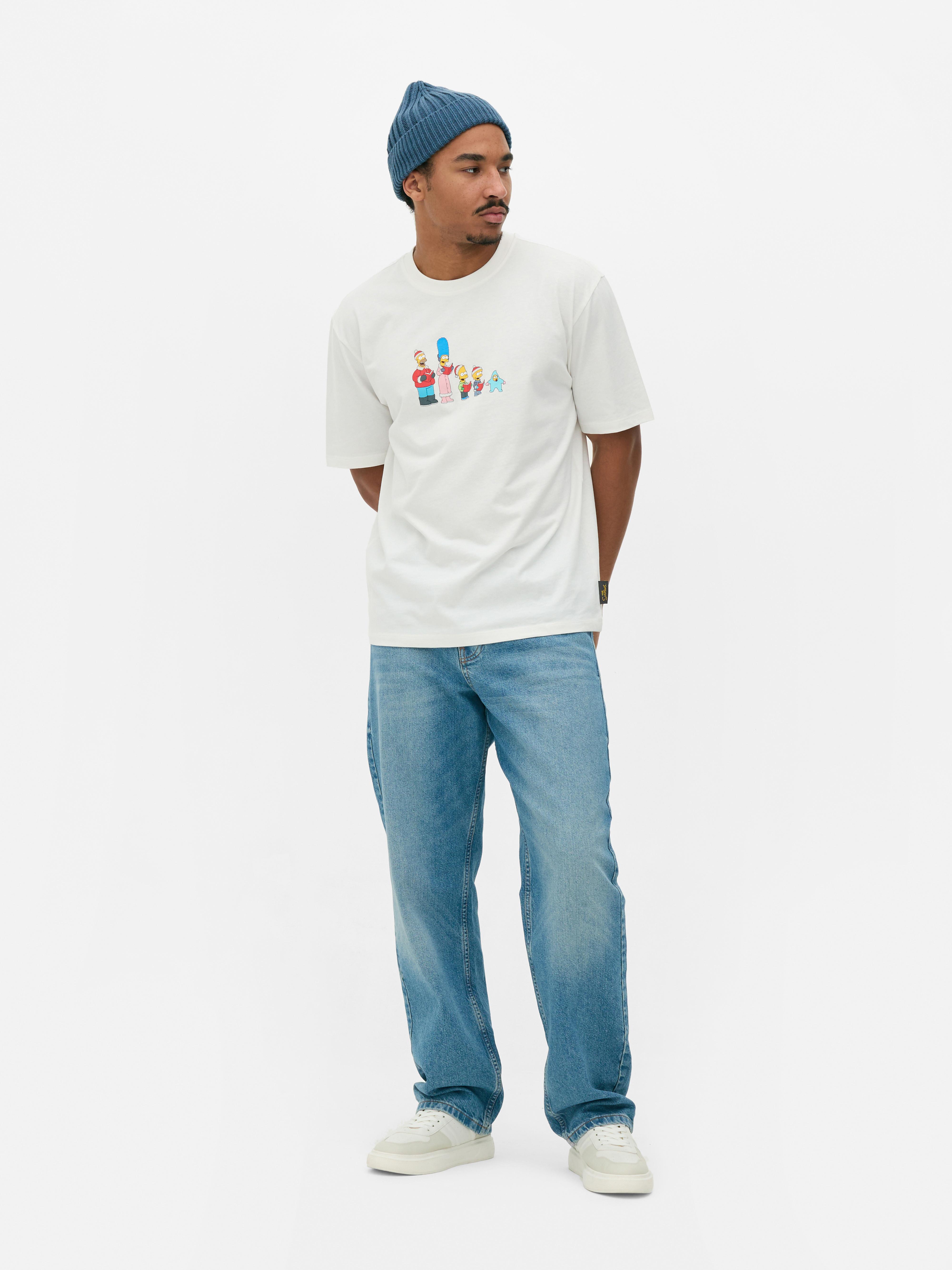 Men's Ivory The Simpsons Christmas TShirt Primark
