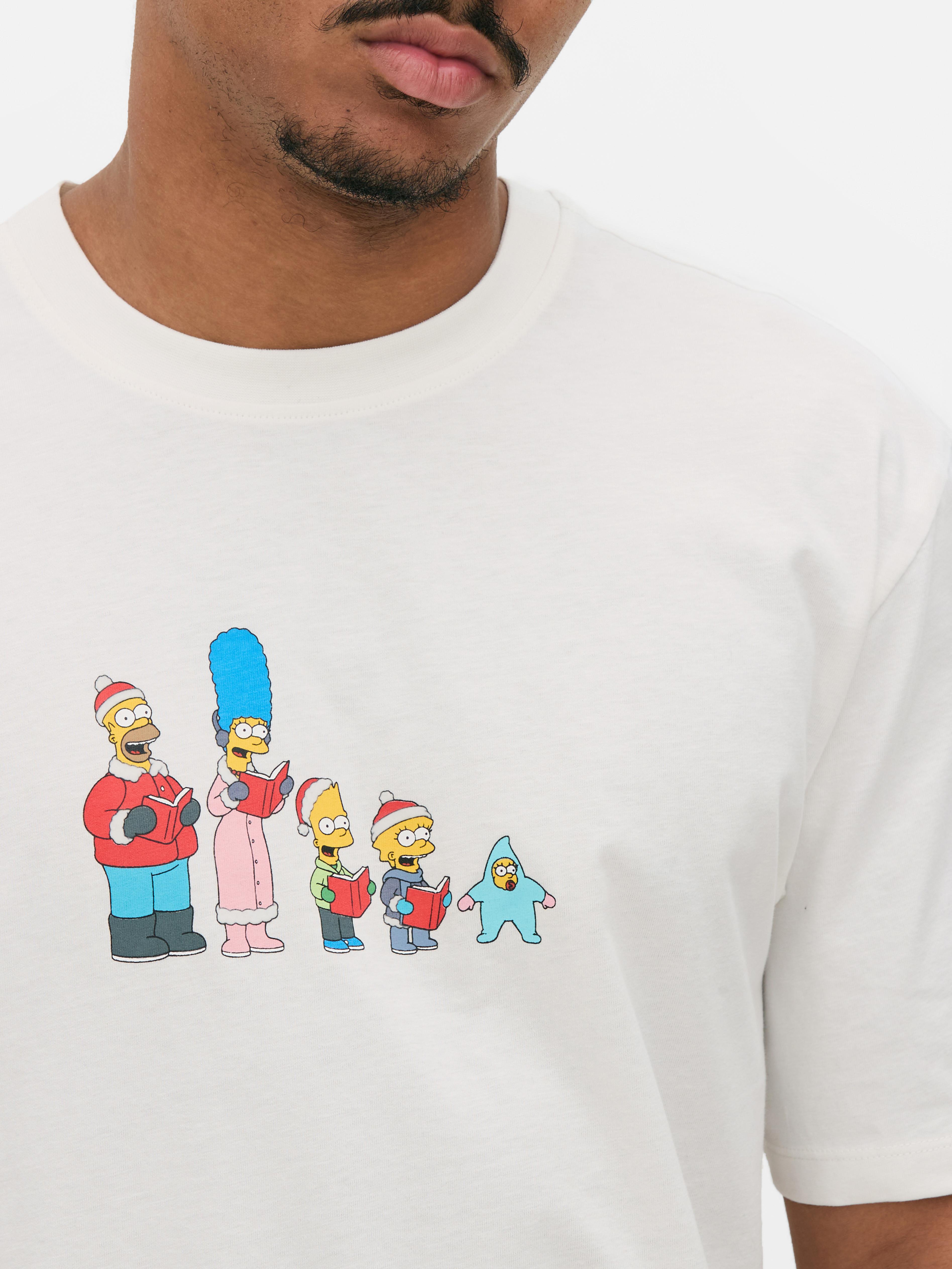 Men's Ivory The Simpsons Christmas TShirt Primark