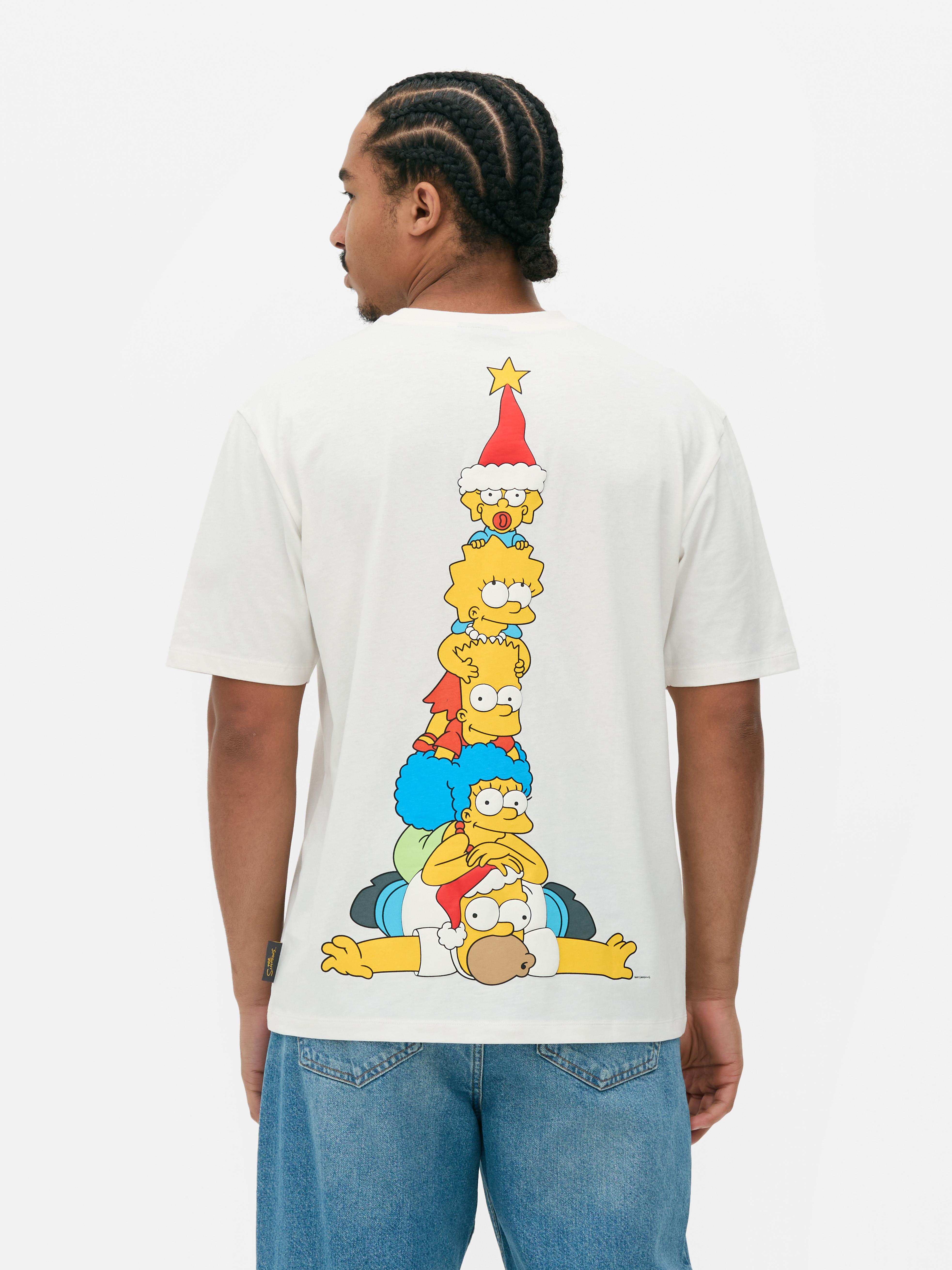 Men's Ivory The Simpsons Christmas TShirt Primark