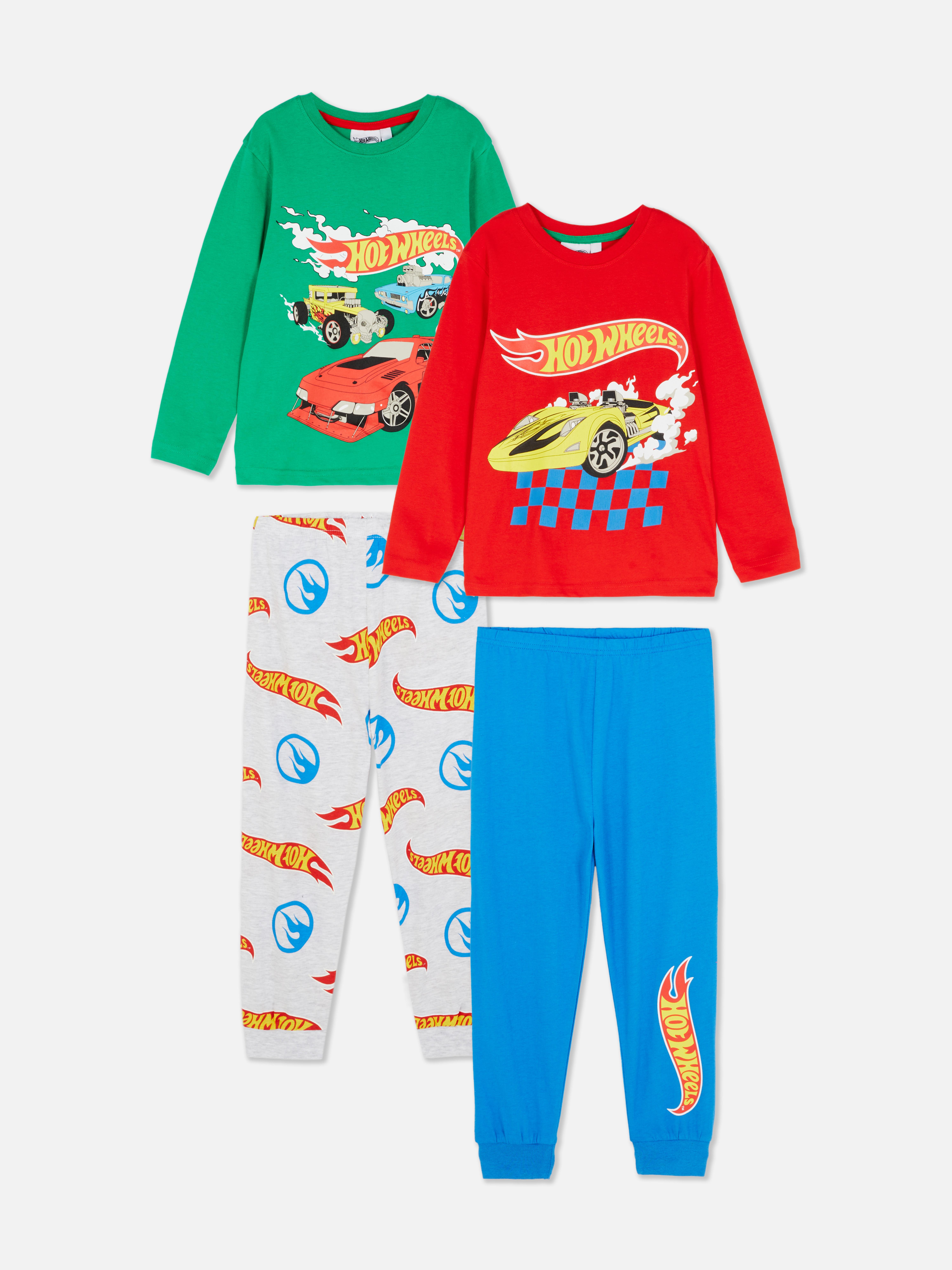 Green 2pk Hot Wheels Graphic Pyjamas Penneys