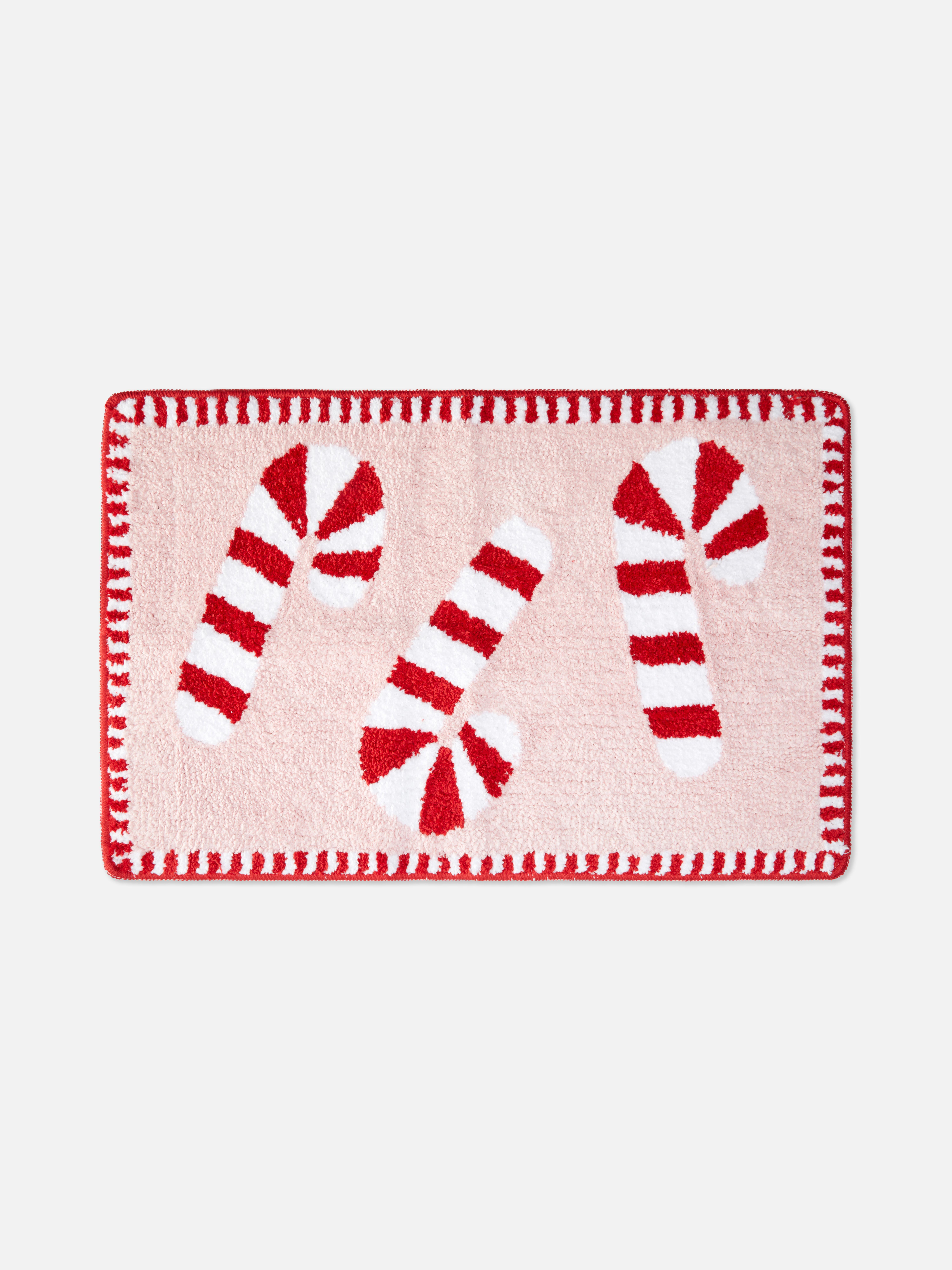 Pink Christmas Candy Cane Bath Mat Penneys