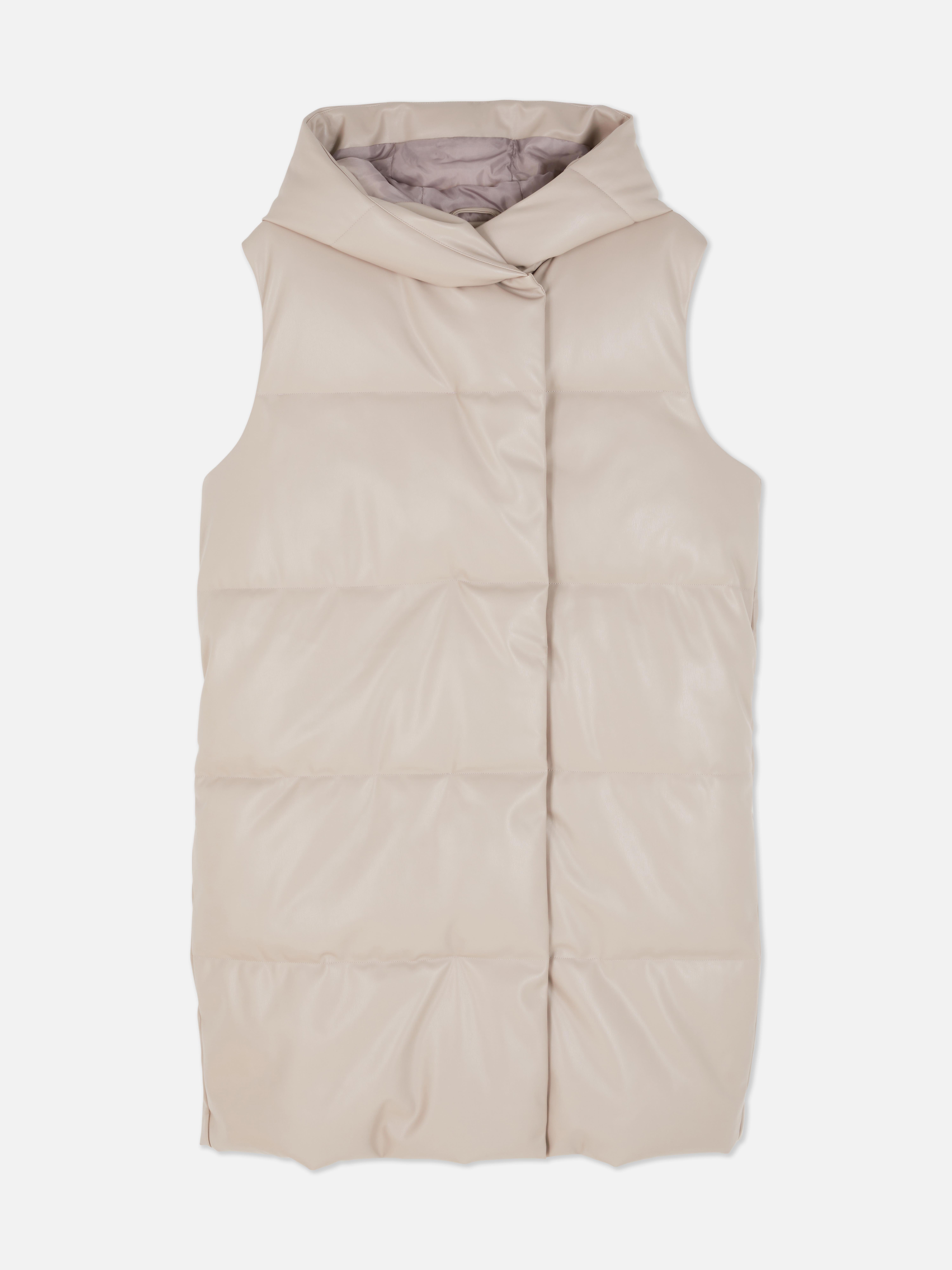 Women's Natural Faux Leather Padded Vest Primark