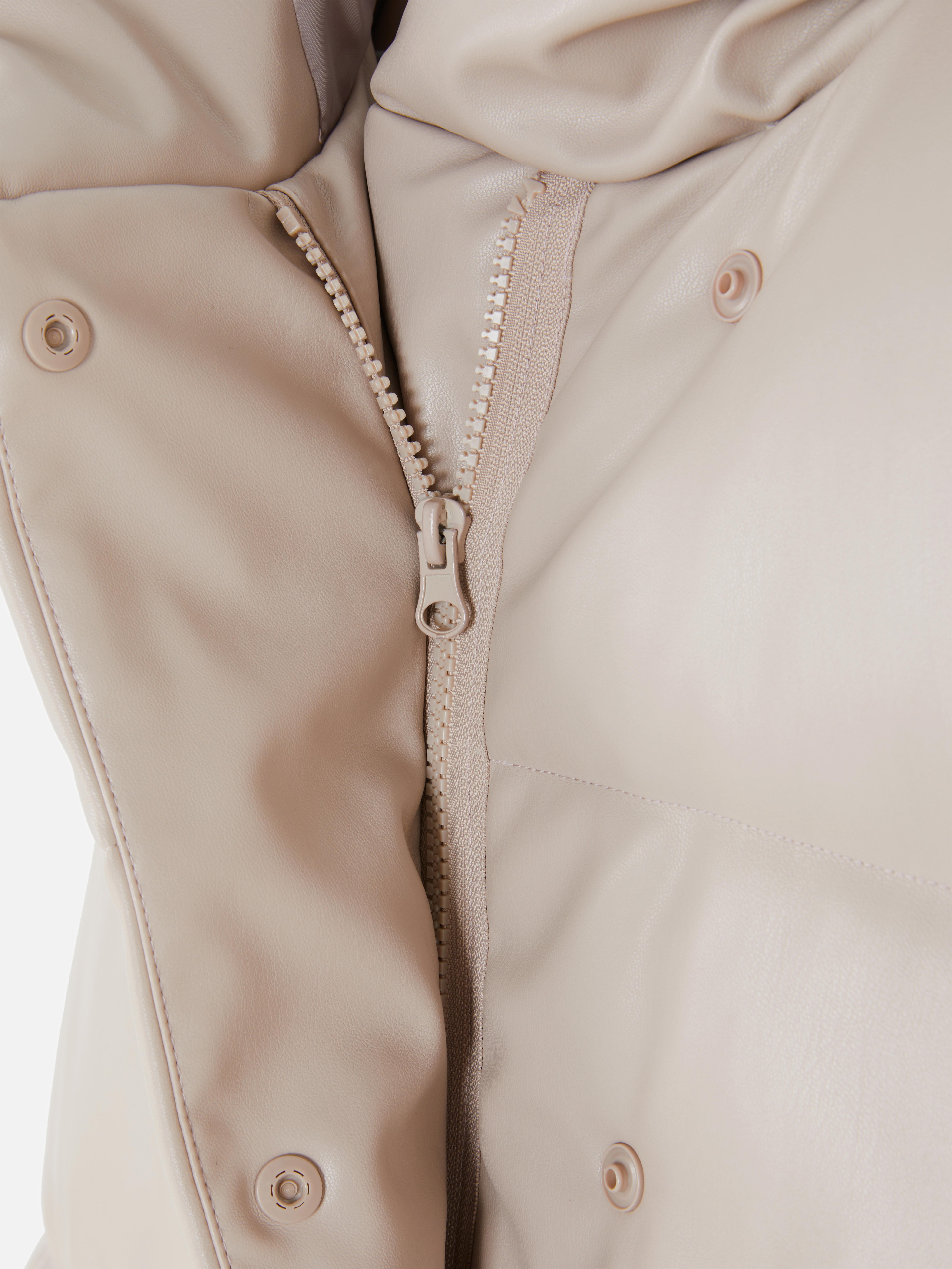 Women's Natural Faux Leather Padded Vest Primark