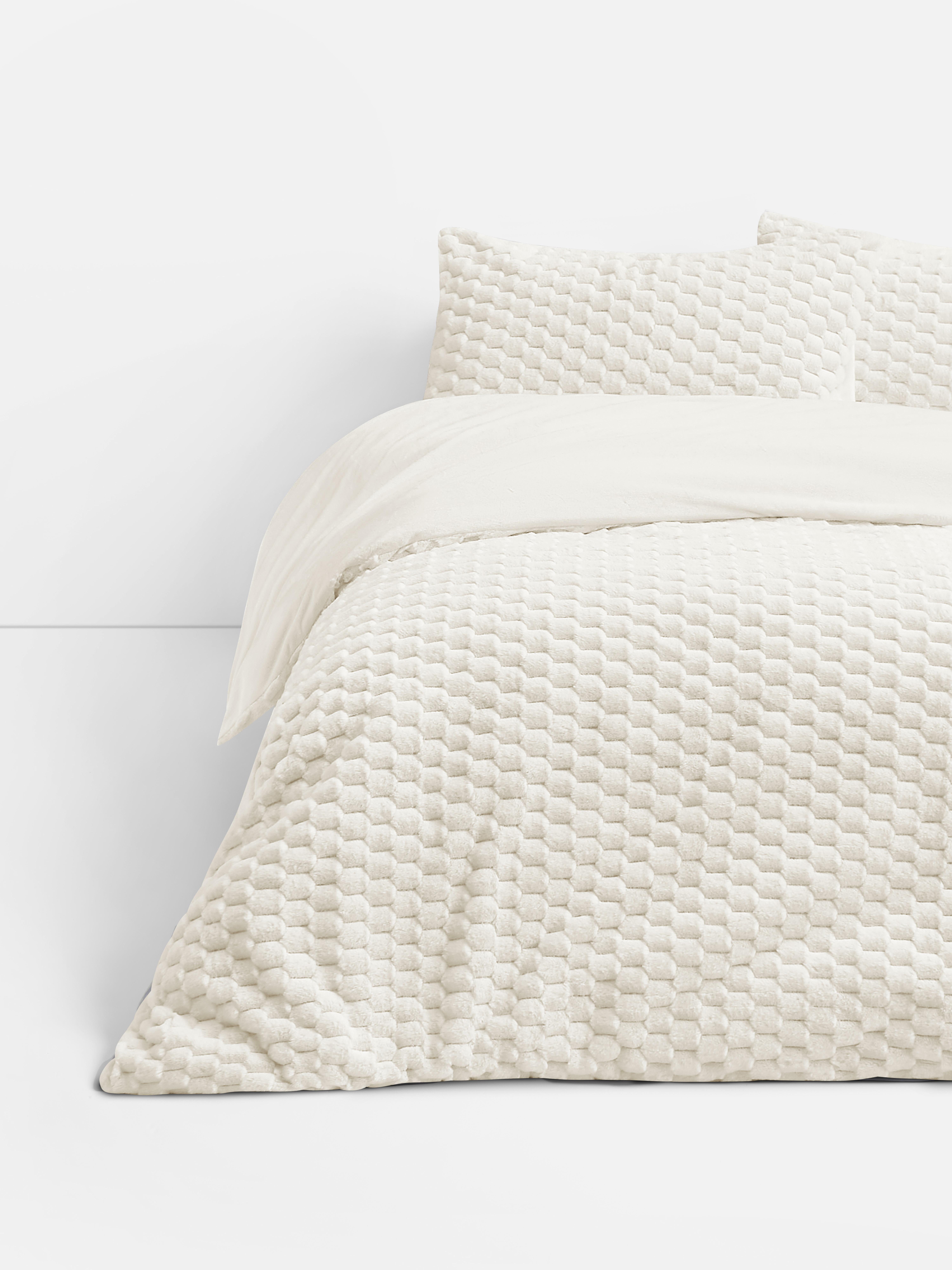 Cream Texture Super King Duvet Cover Set Penneys