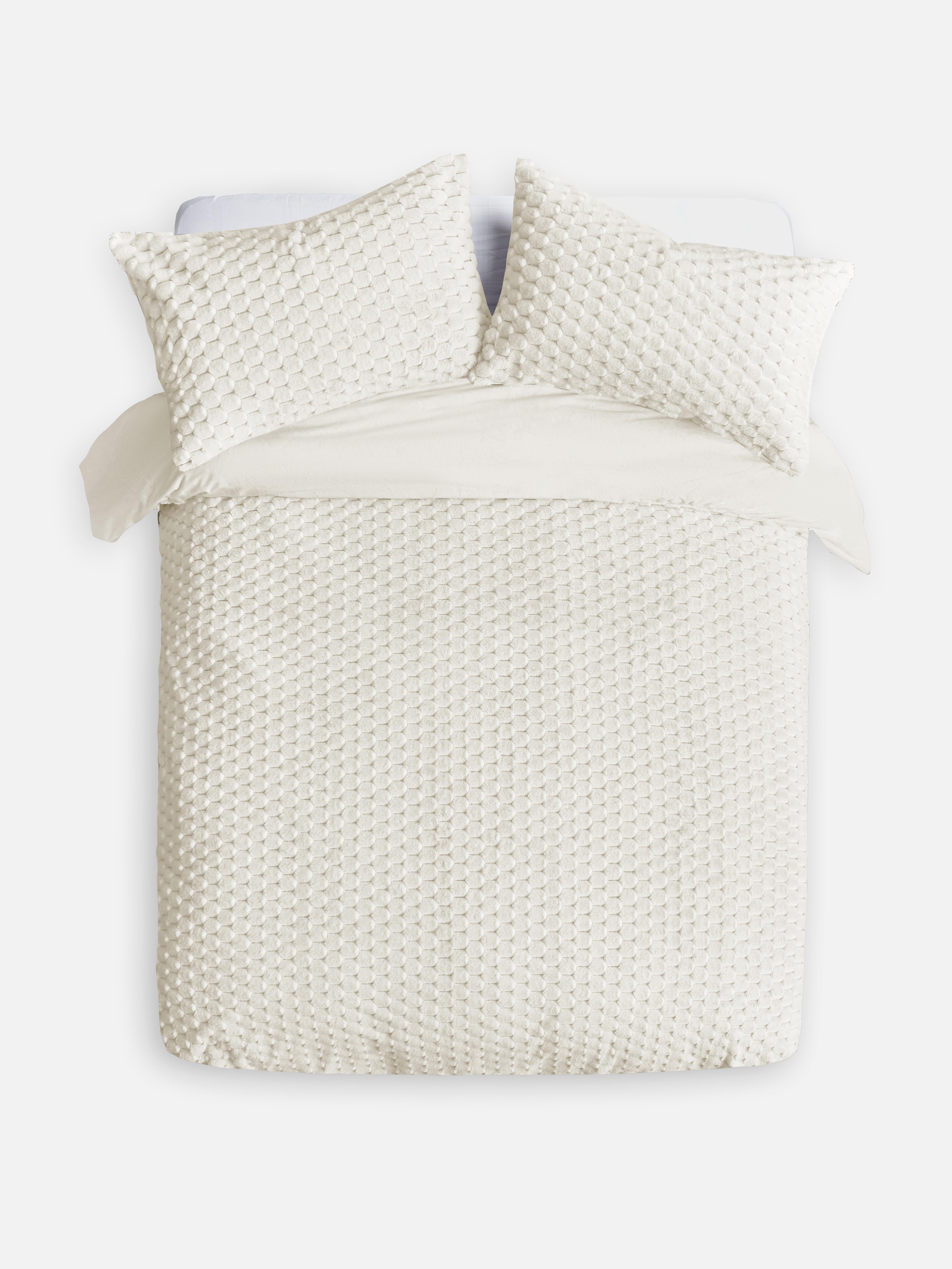 Cream Texture Super King Duvet Cover Set Penneys