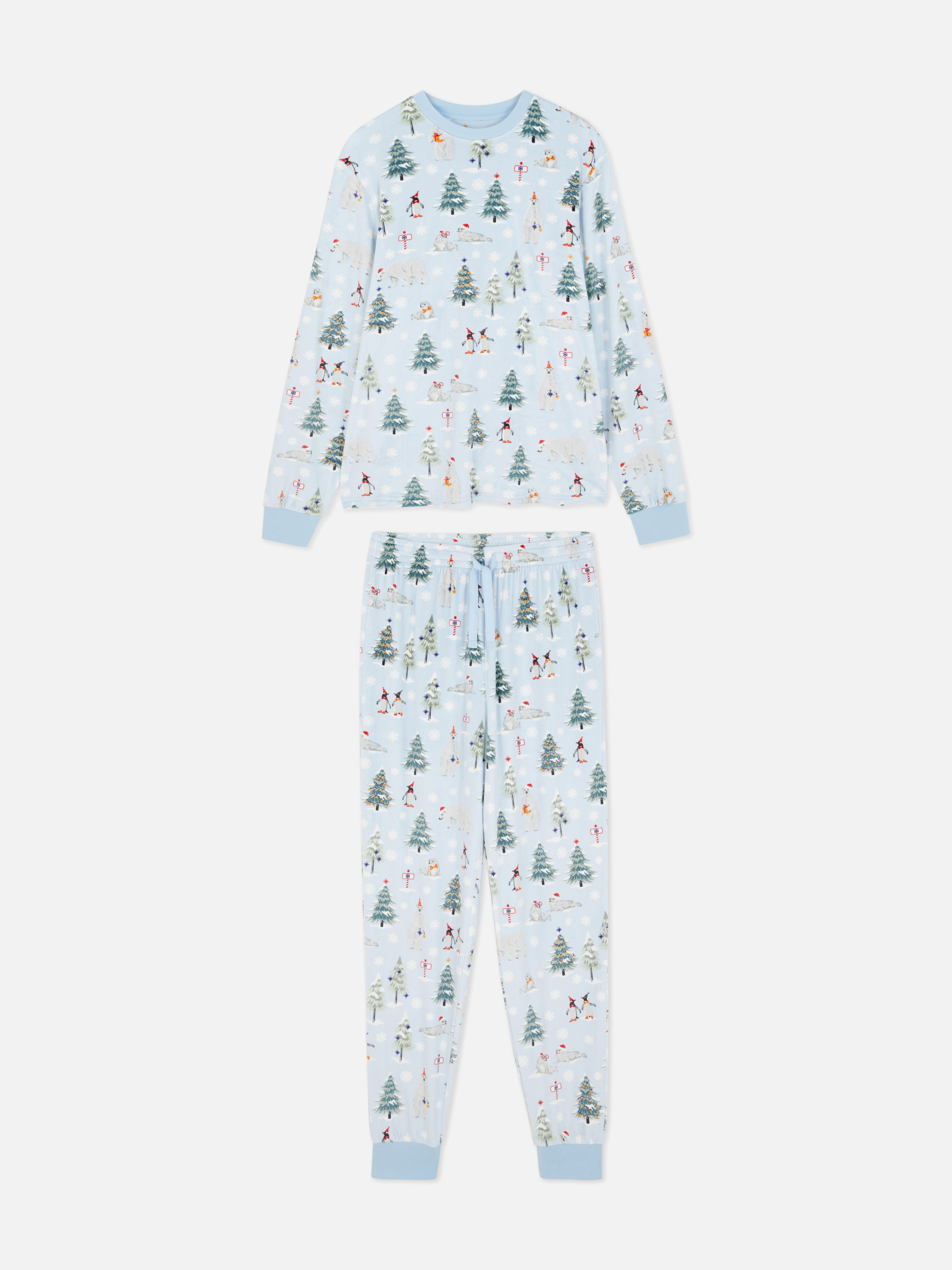 Men's Blue Men’s Fleece Christmas Family Pajamas Primark