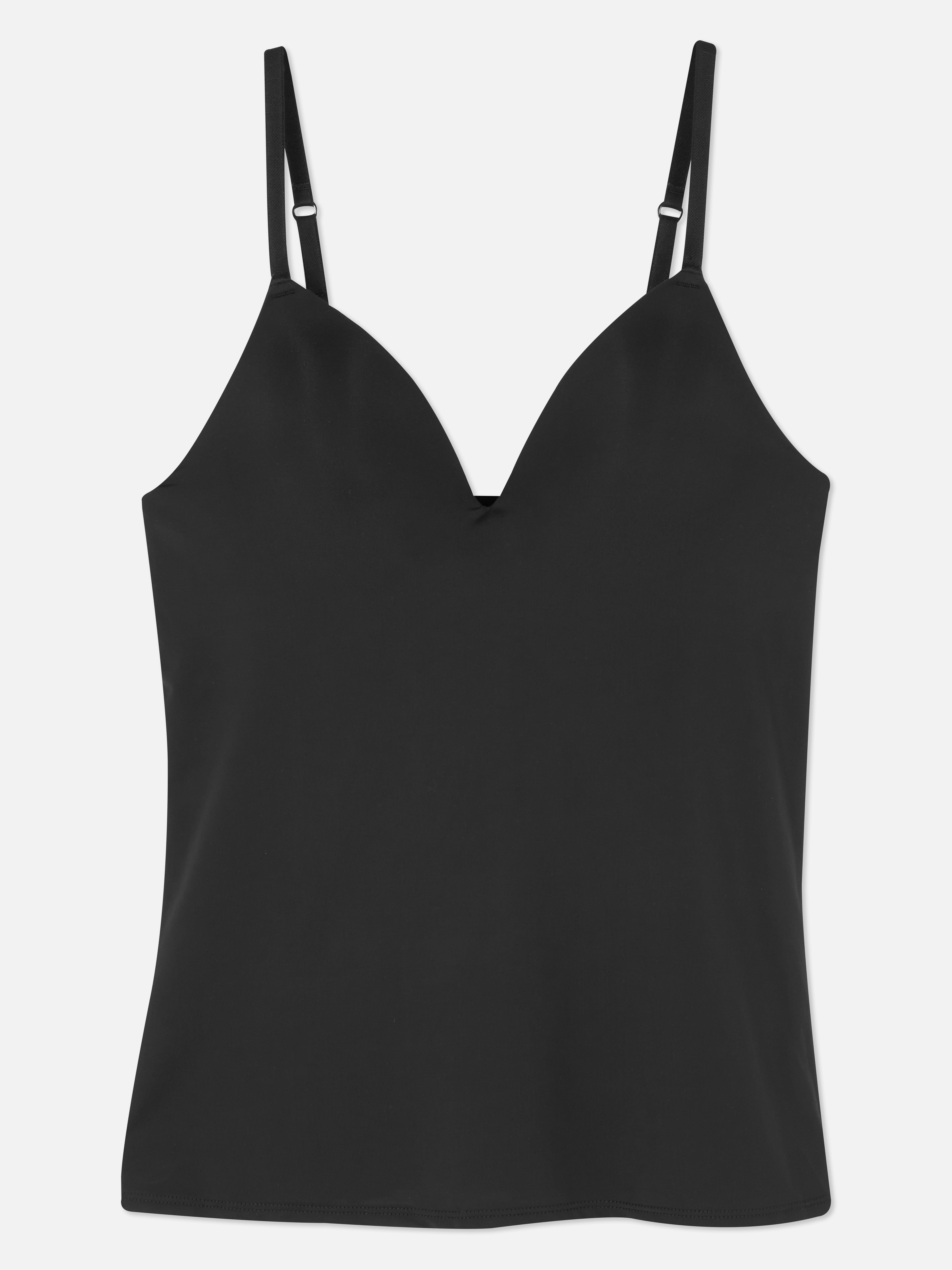 Womens Black BuiltIn Bra Cami Top Primark