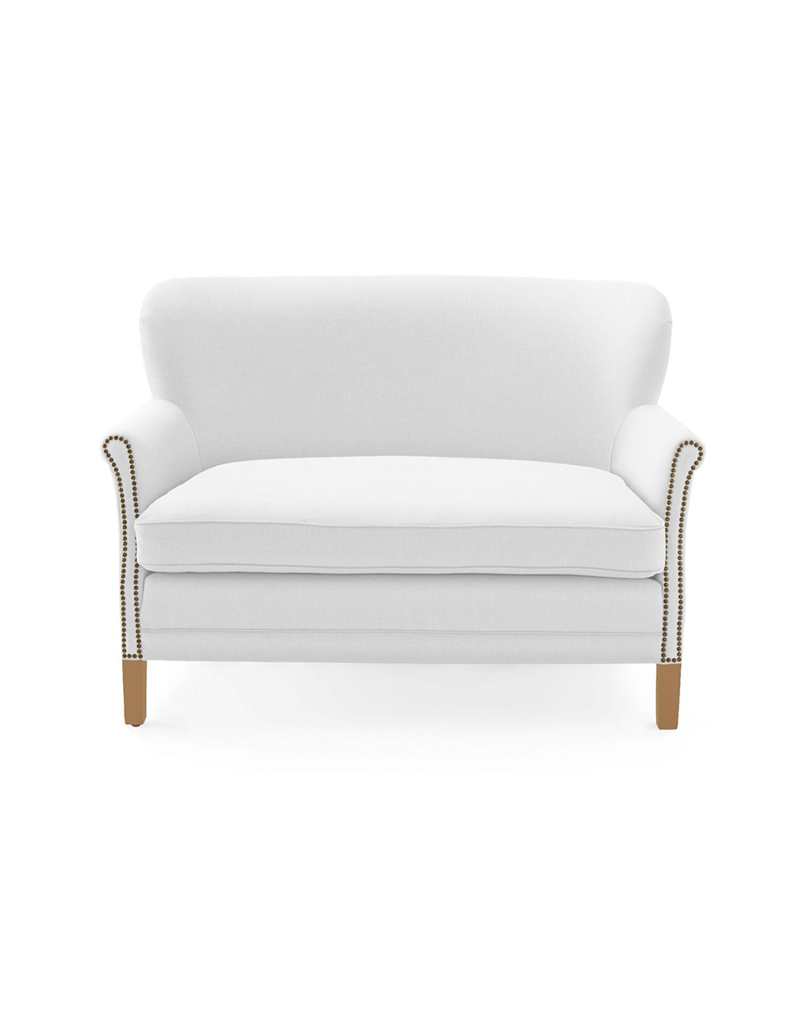 Belgian Club Loveseat with Nailheads