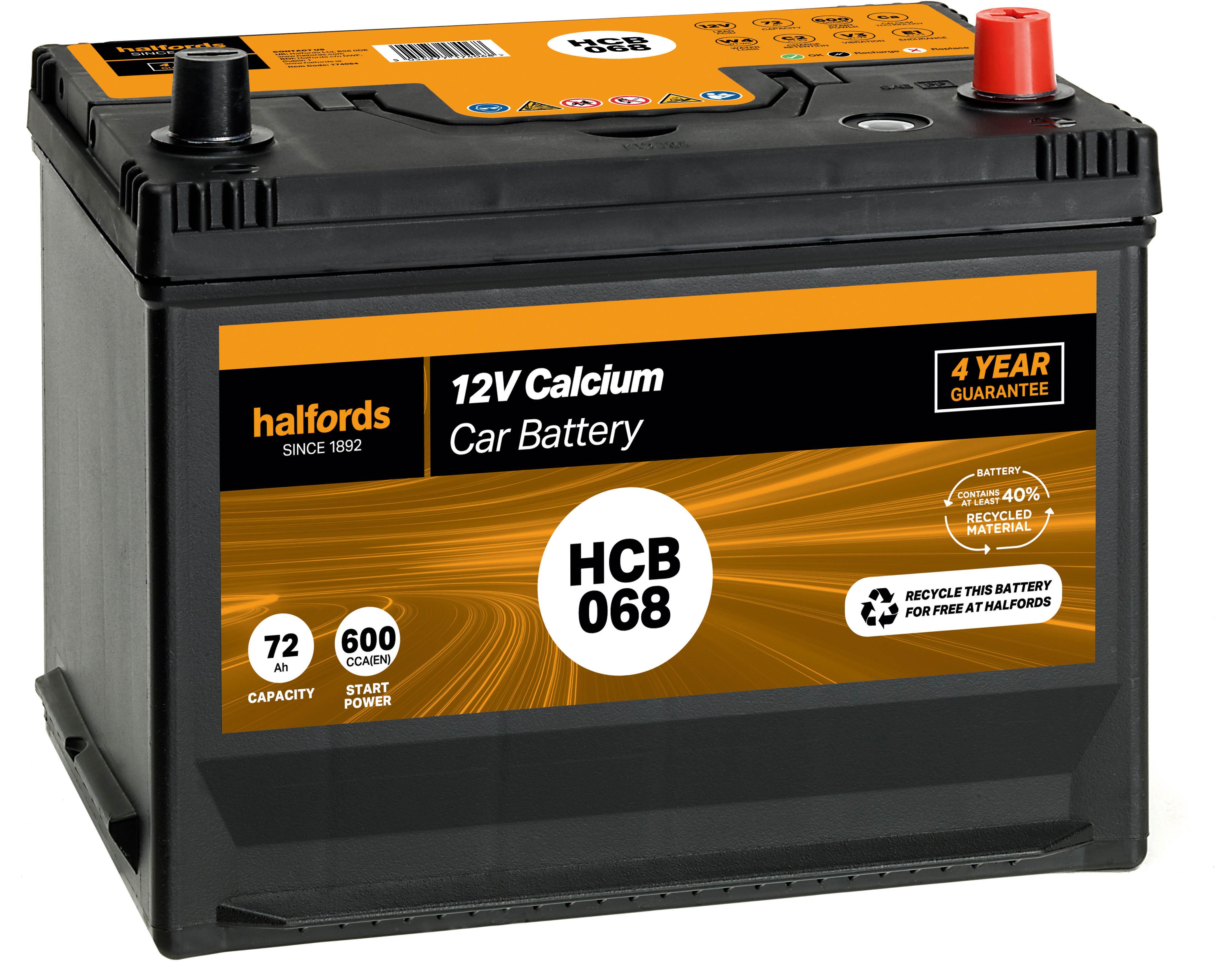 Halfords HB030 Lead Acid 12V Car Battery 3 Year Guarantee Halfords IE