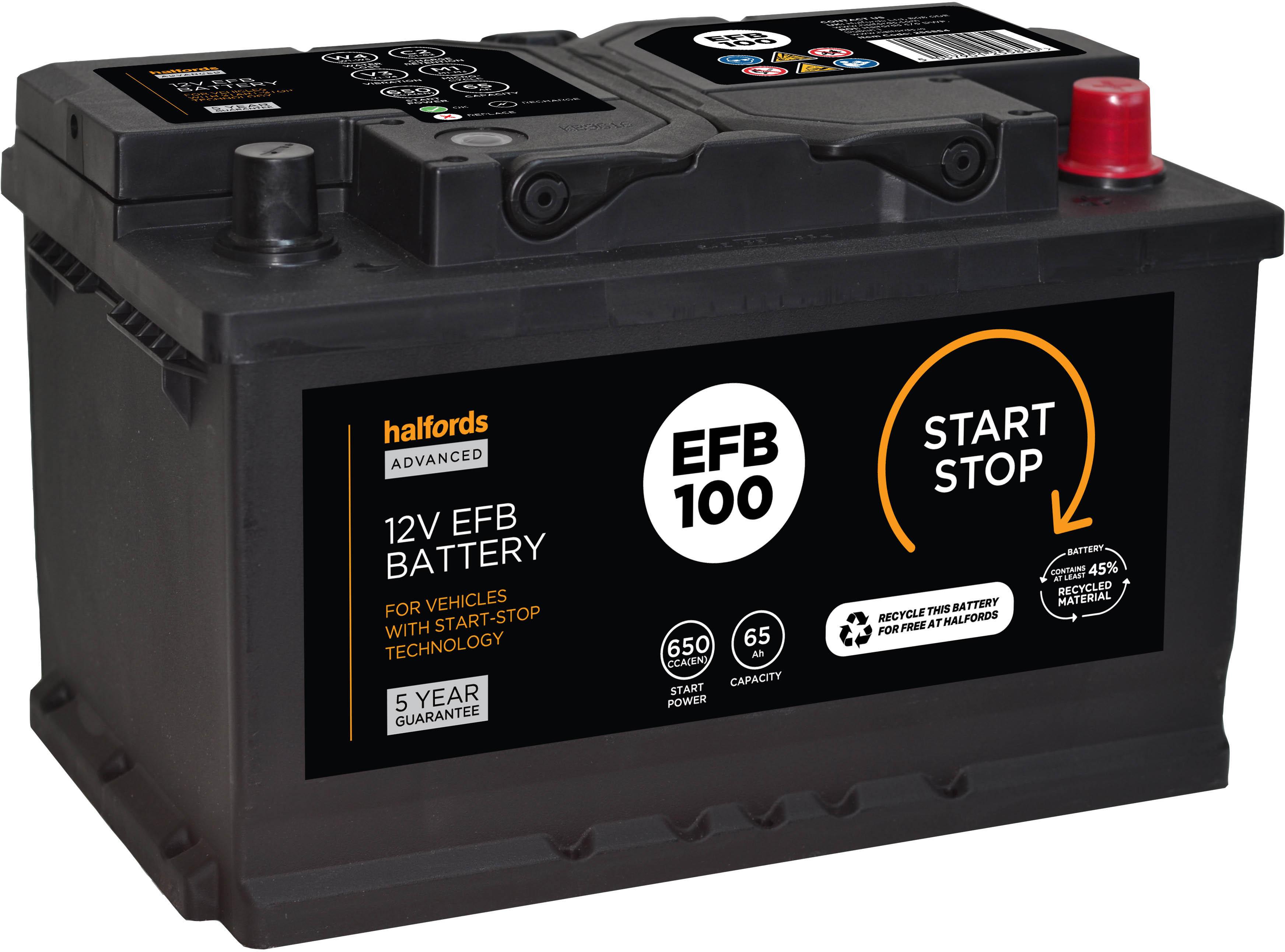 Halfords EFB100 Start Stop Car Battery 5 Year Guarantee Halfords UK