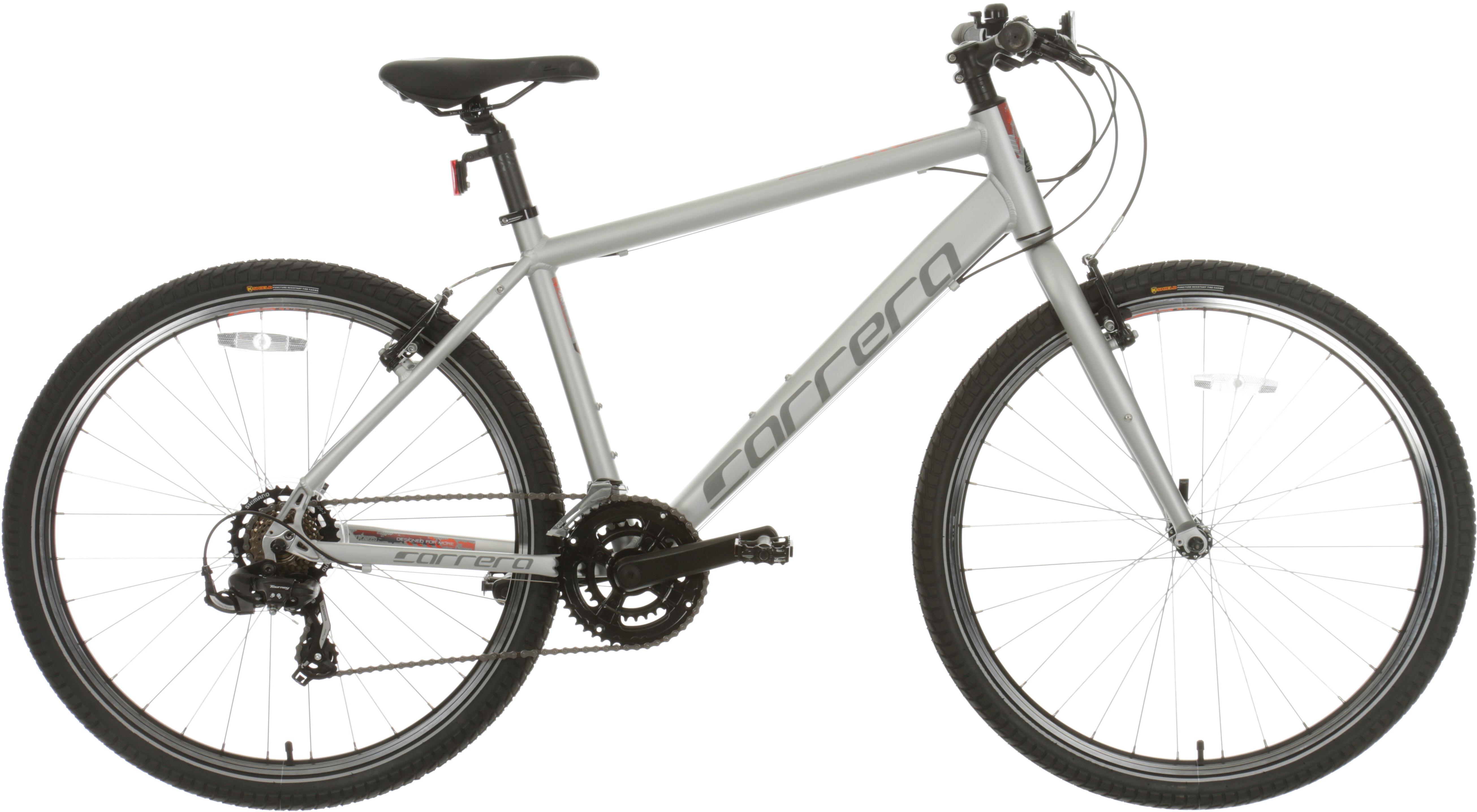 Carrera Parva Mens Hybrid Bike 2020 Silver, Large Halfords IE