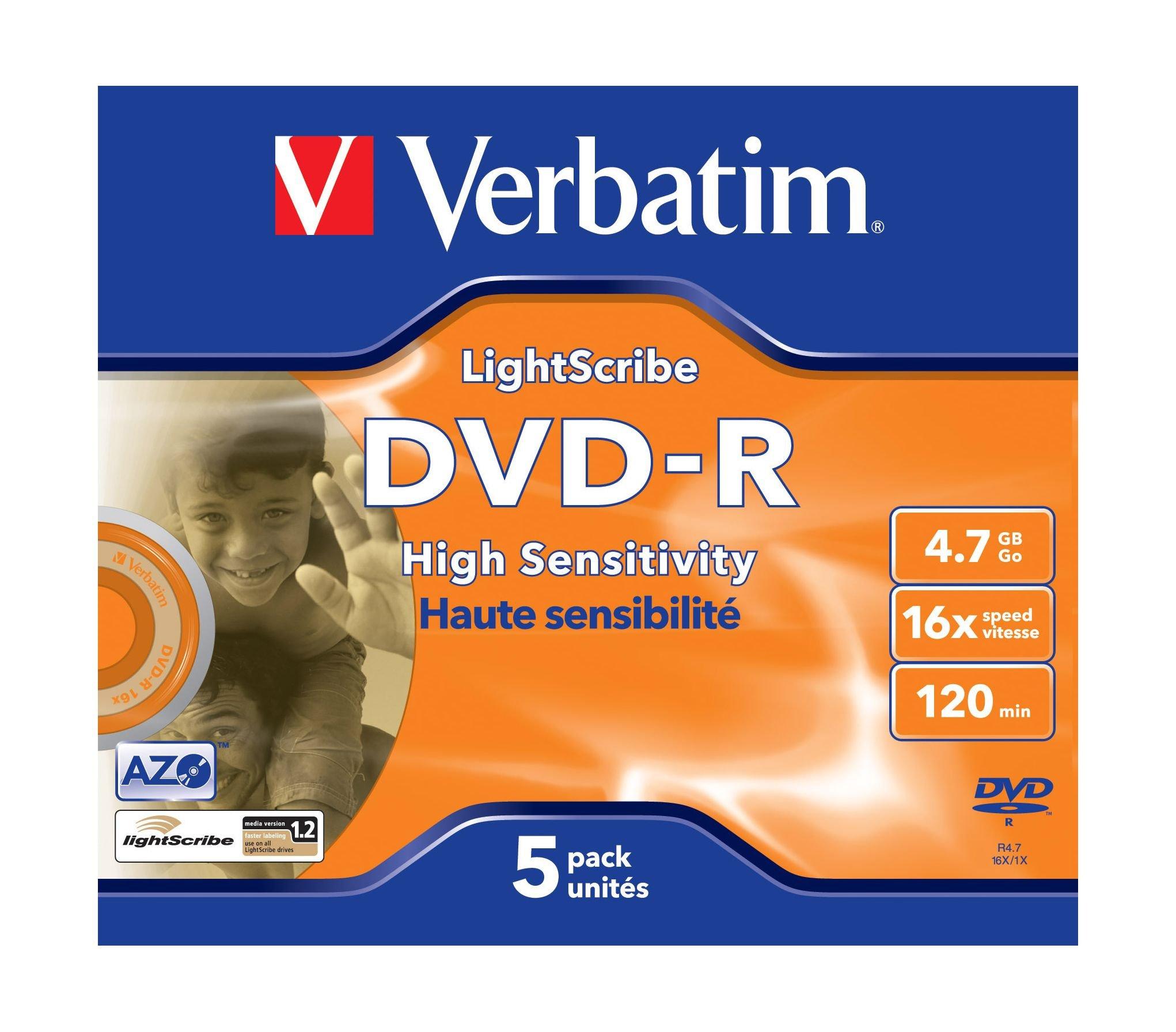 Verbatim DVD+R 5 Pack Lightscribe Price in Kuwait Xcite