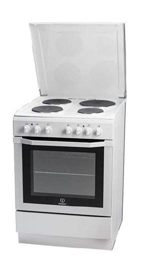 Indesit 60x60 4Burner Free Standing Electric Cooker (I6e55H2E (W)/EX