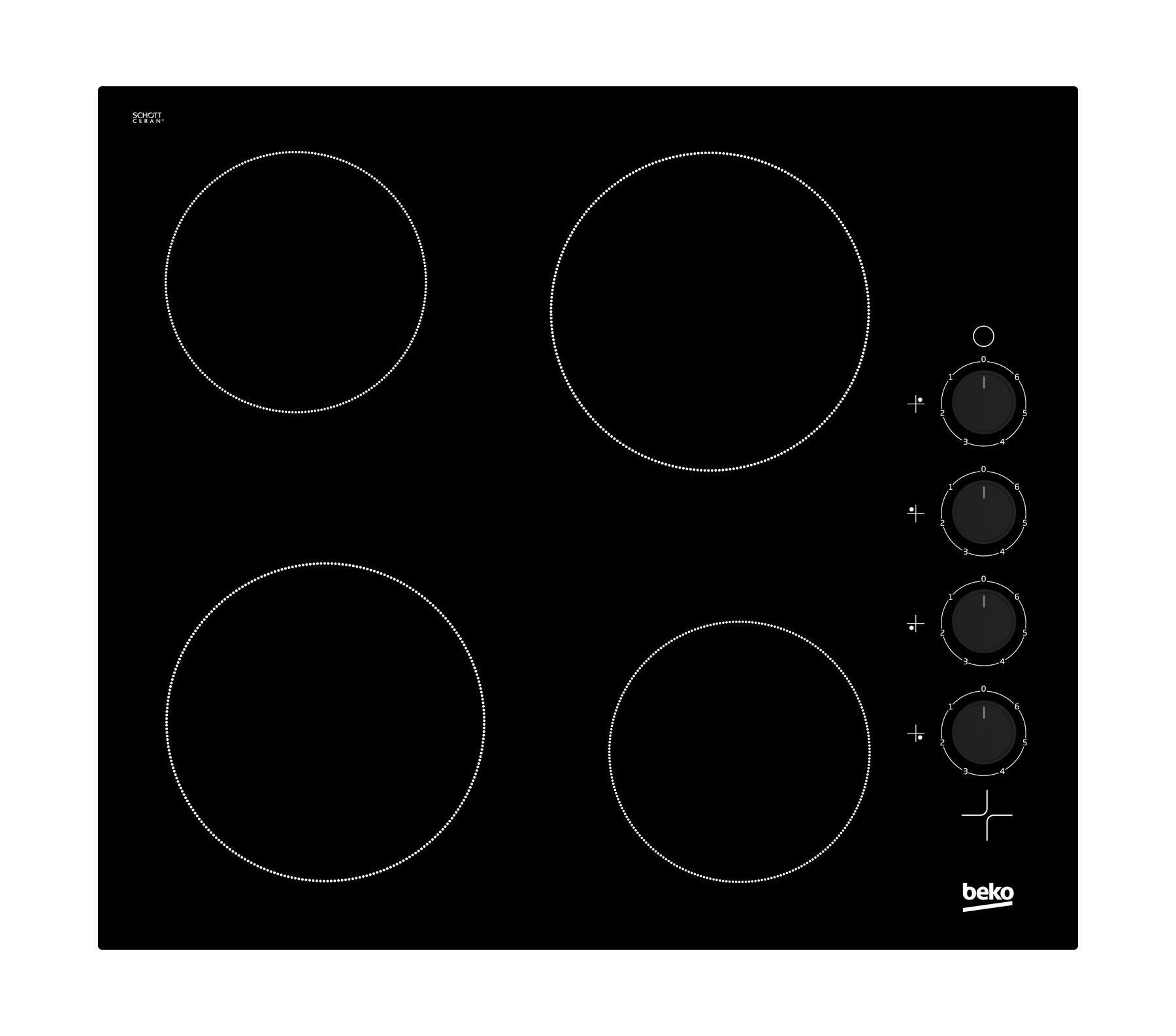 Beko 60cm Ceramic Burner Built In Electric Hob (HIC 64100) Price in