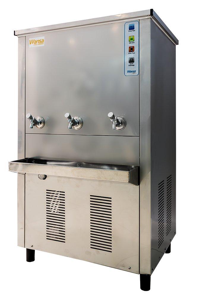 Wansa Gold Floor Standing Stainless Steel Water Cooler with 3 Taps