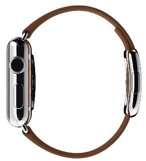 Apple Watch Steel 38mm Stainless Steel Case with Brown Modern Buckle