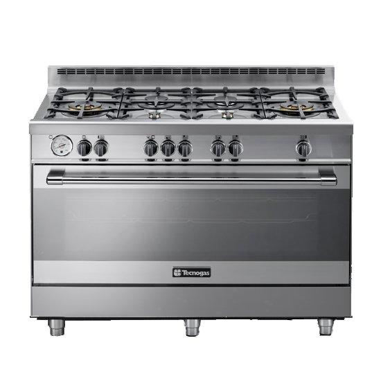 Technogas 6 Gas Burners Freestanding Gas Cooker Silver 5PS1X12G6VC