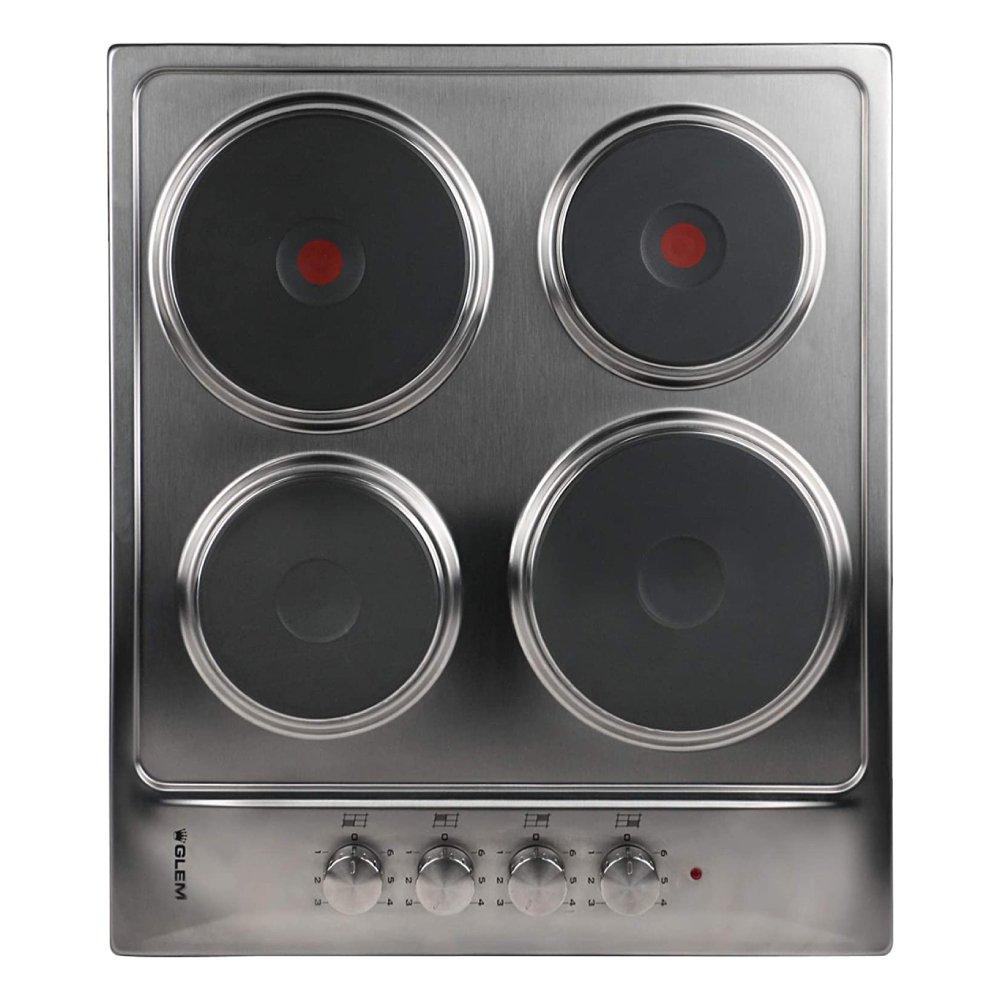 Glem Gas 4 Burners Electric Hob 60cm (P6LE0I) Silver Price in Kuwait
