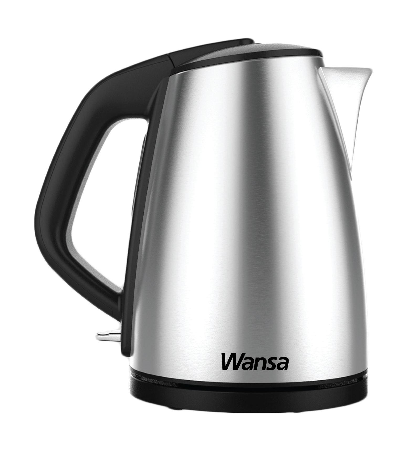 Wansa 2200w 1. 7l stainless steel kettle (kes1802) black / silver