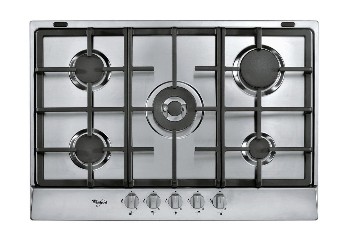 Whirlpool 75cm 5Burners Builtin Gas Hob (AKR 358/IX) Silver Price in Kuwait Xcite