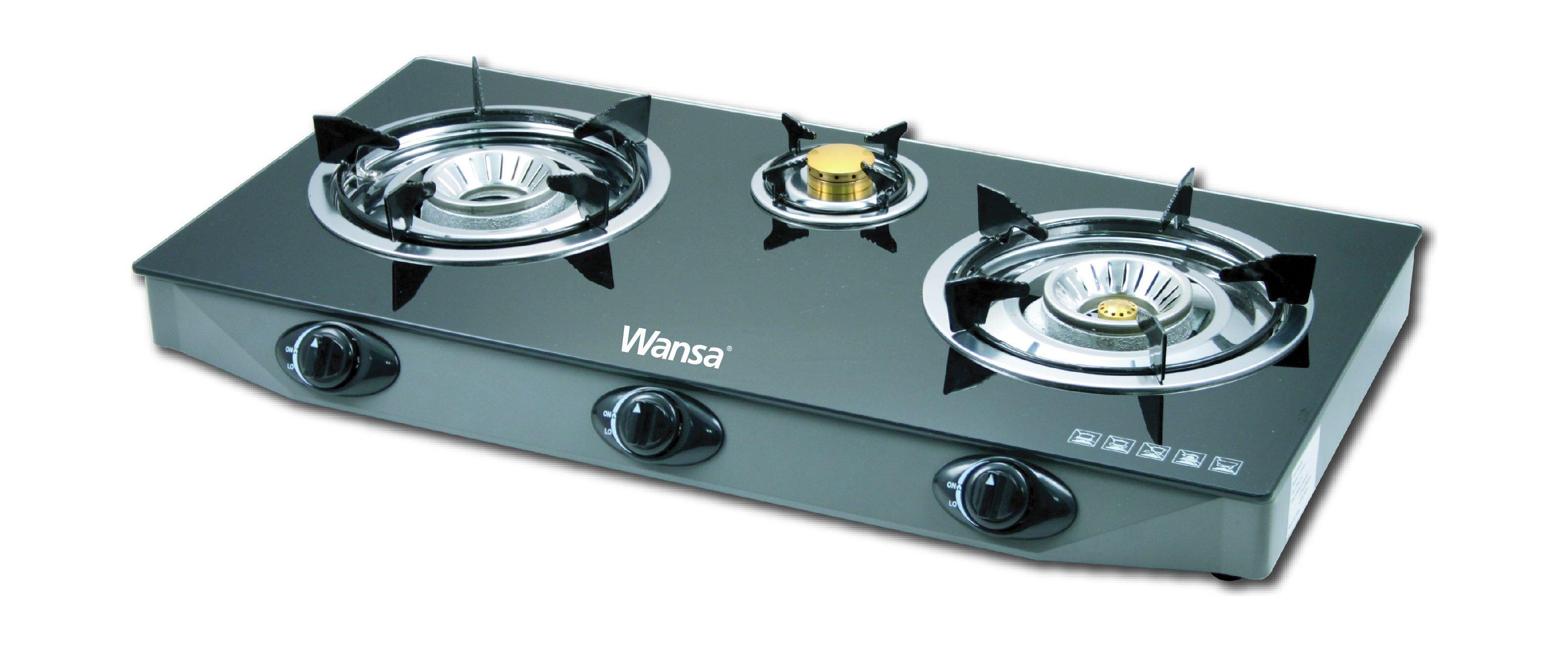 Wansa 90mm 3 Burner Gas Stove (3N5M75) Black Price in Kuwait Xcite