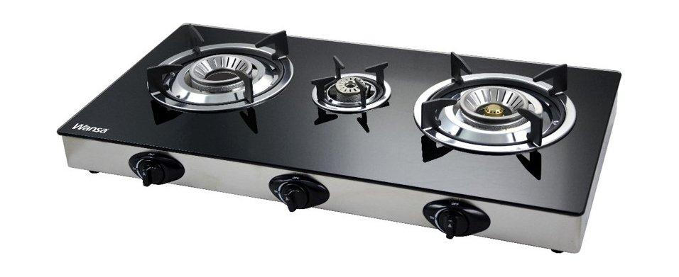 Wansa 3 Burner Gass Stove (3N51608) Black Xcite Kuwait
