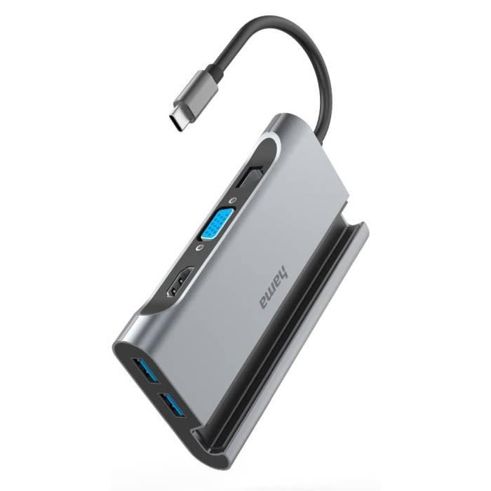 Hama USB-C Hub 7 Ports Docking Station 200102 Gray| Xcite