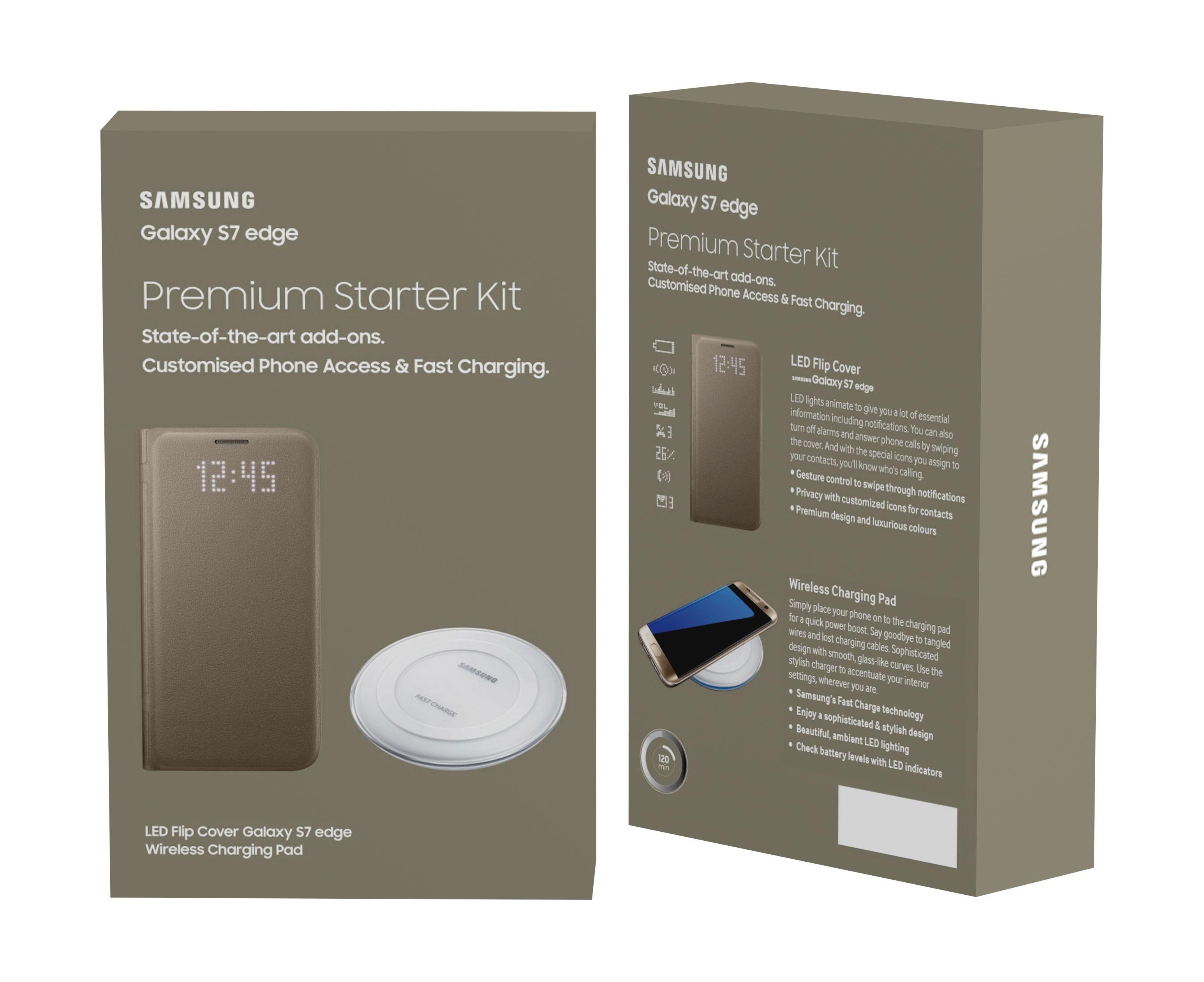 Samsung Galaxy S7 Edge LED View Flip Cover Silver + Samsung Wireless